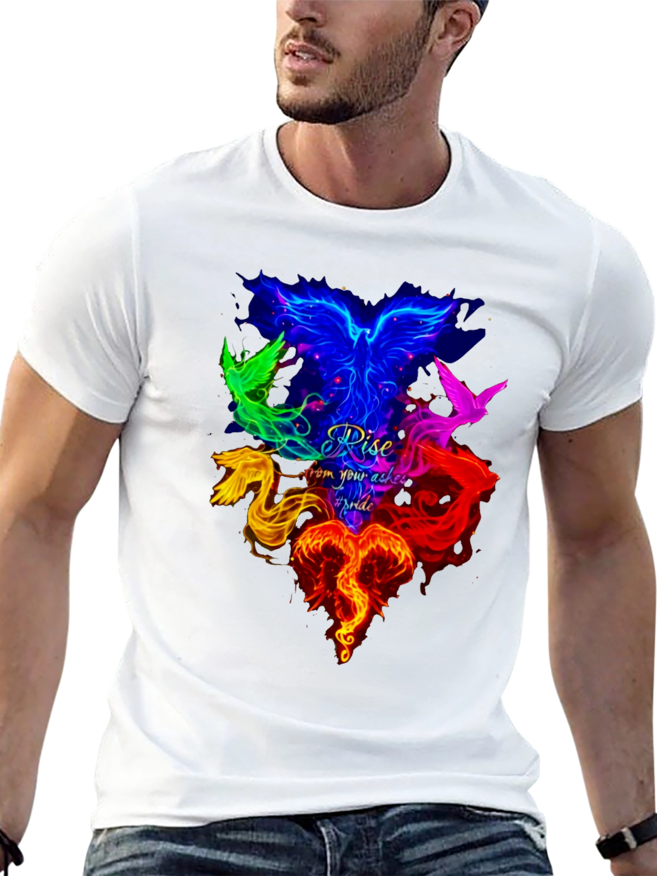 Rise From Your Ashes Pride Phoenix Graphic Tee