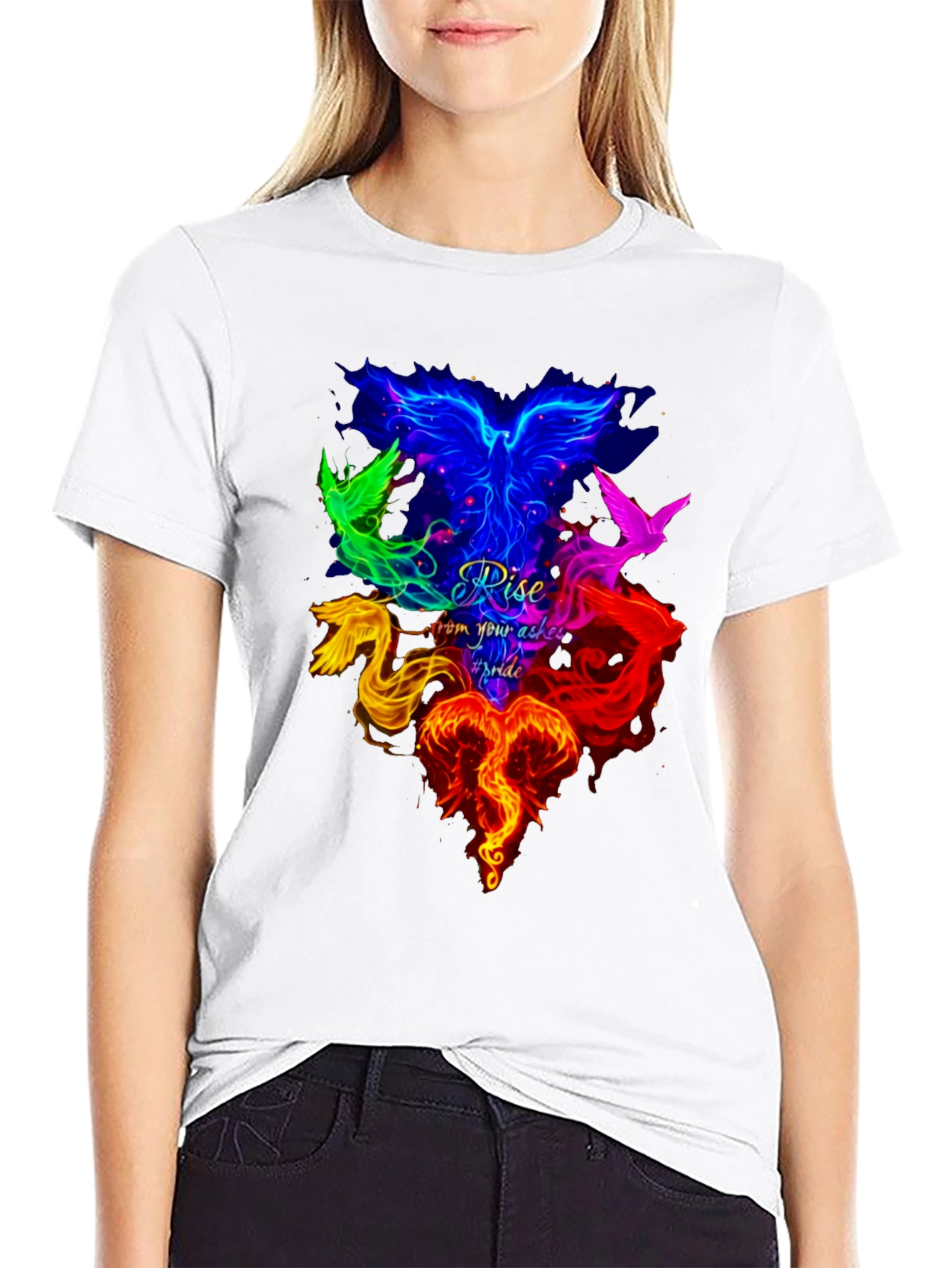 Rise From Your Ashes Pride Phoenix Graphic Tee