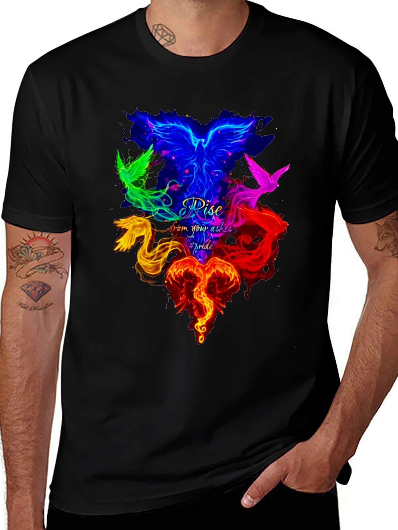 Rise From Your Ashes Pride Phoenix Graphic Tee