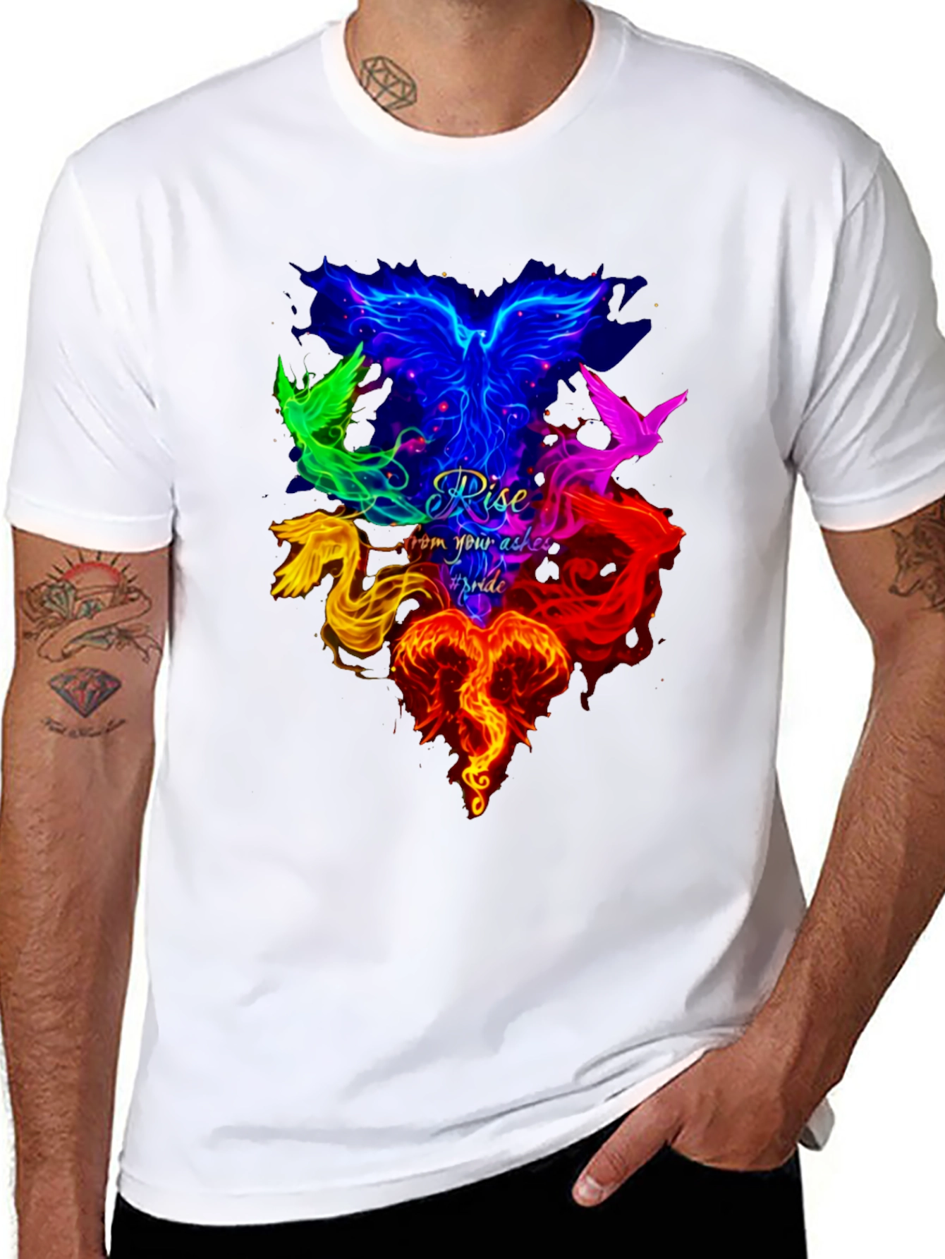 Rise From Your Ashes Pride Phoenix Graphic Tee