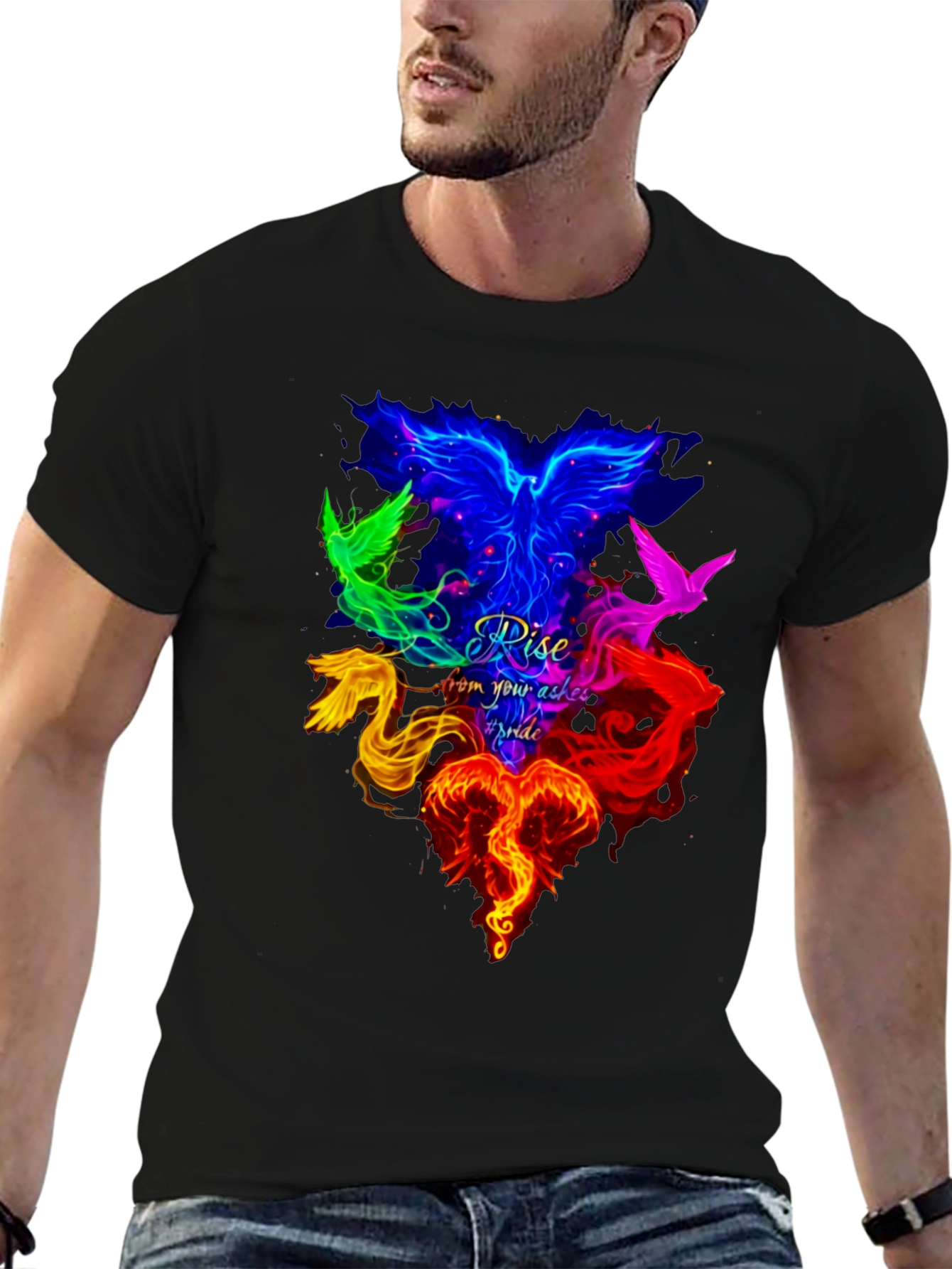 Rise From Your Ashes Pride Phoenix Graphic Tee