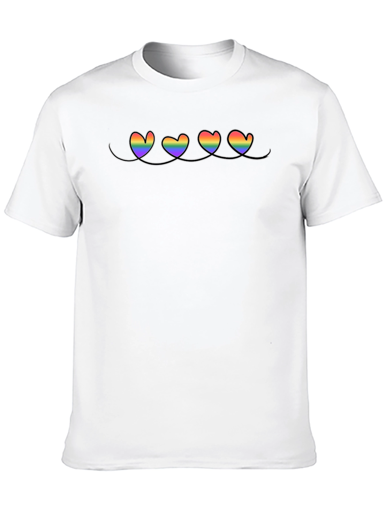 LGBT Pride Hearts Black T-Shirt