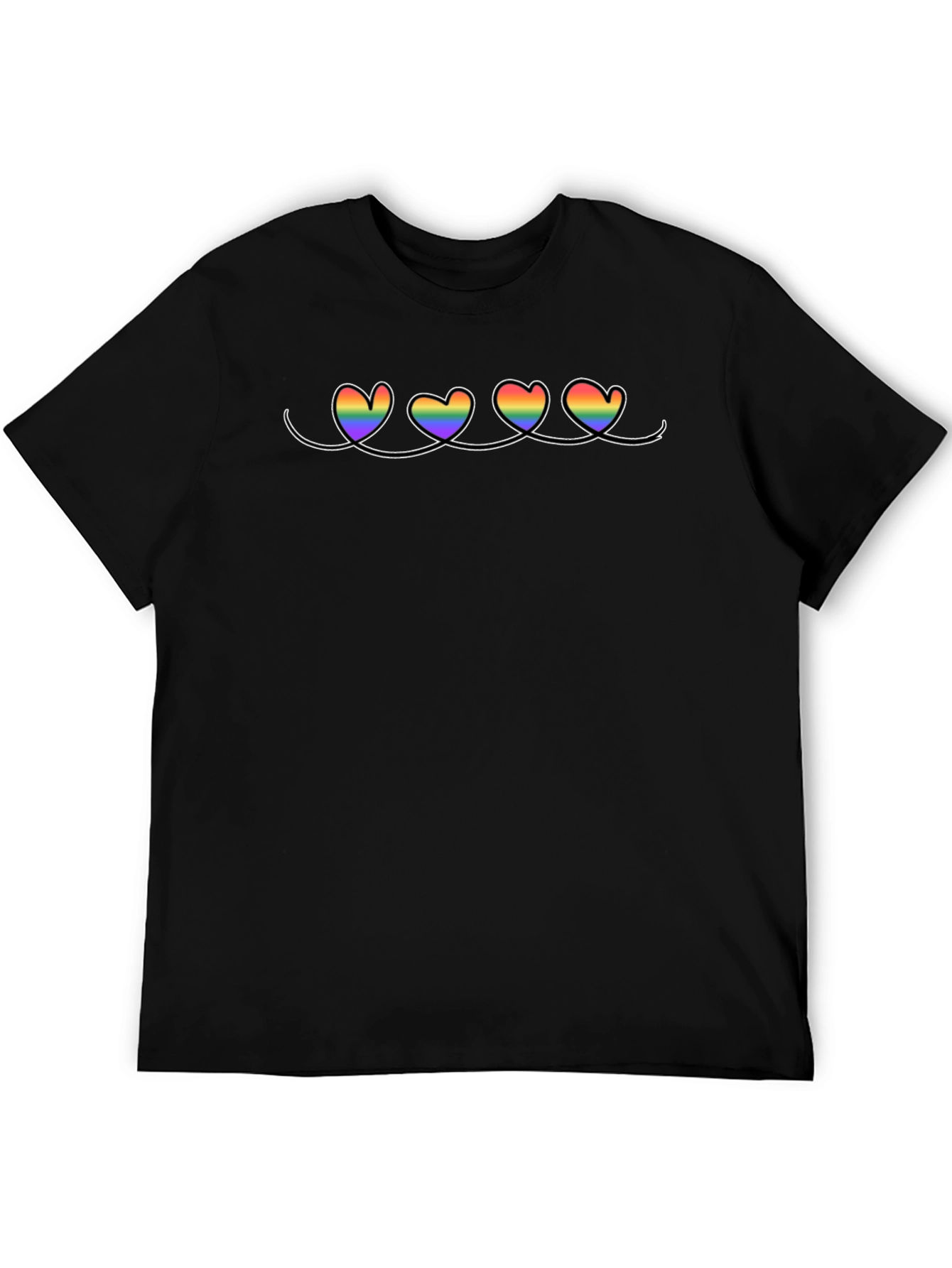 LGBT Pride Hearts Black T-Shirt