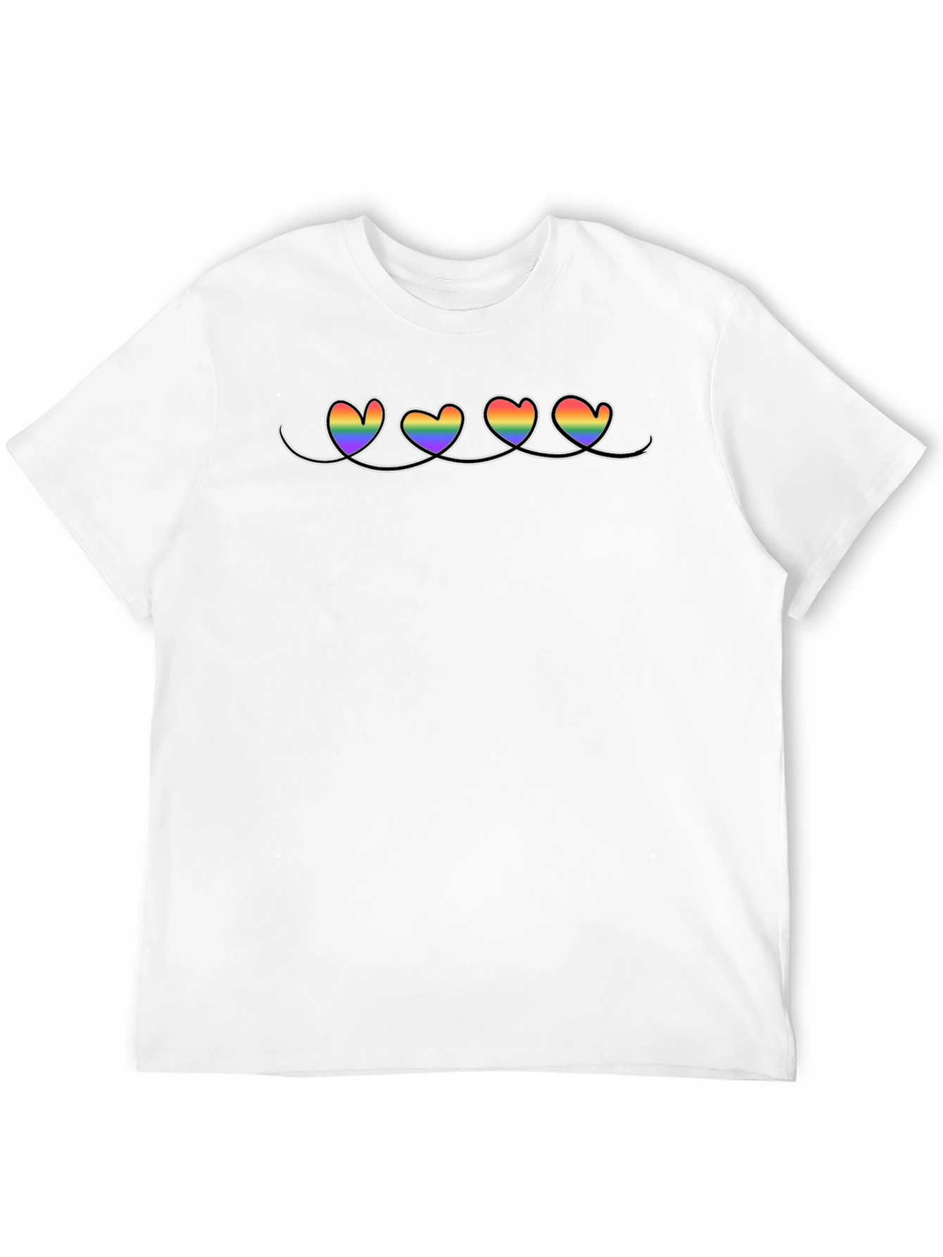LGBT Pride Hearts Black T-Shirt