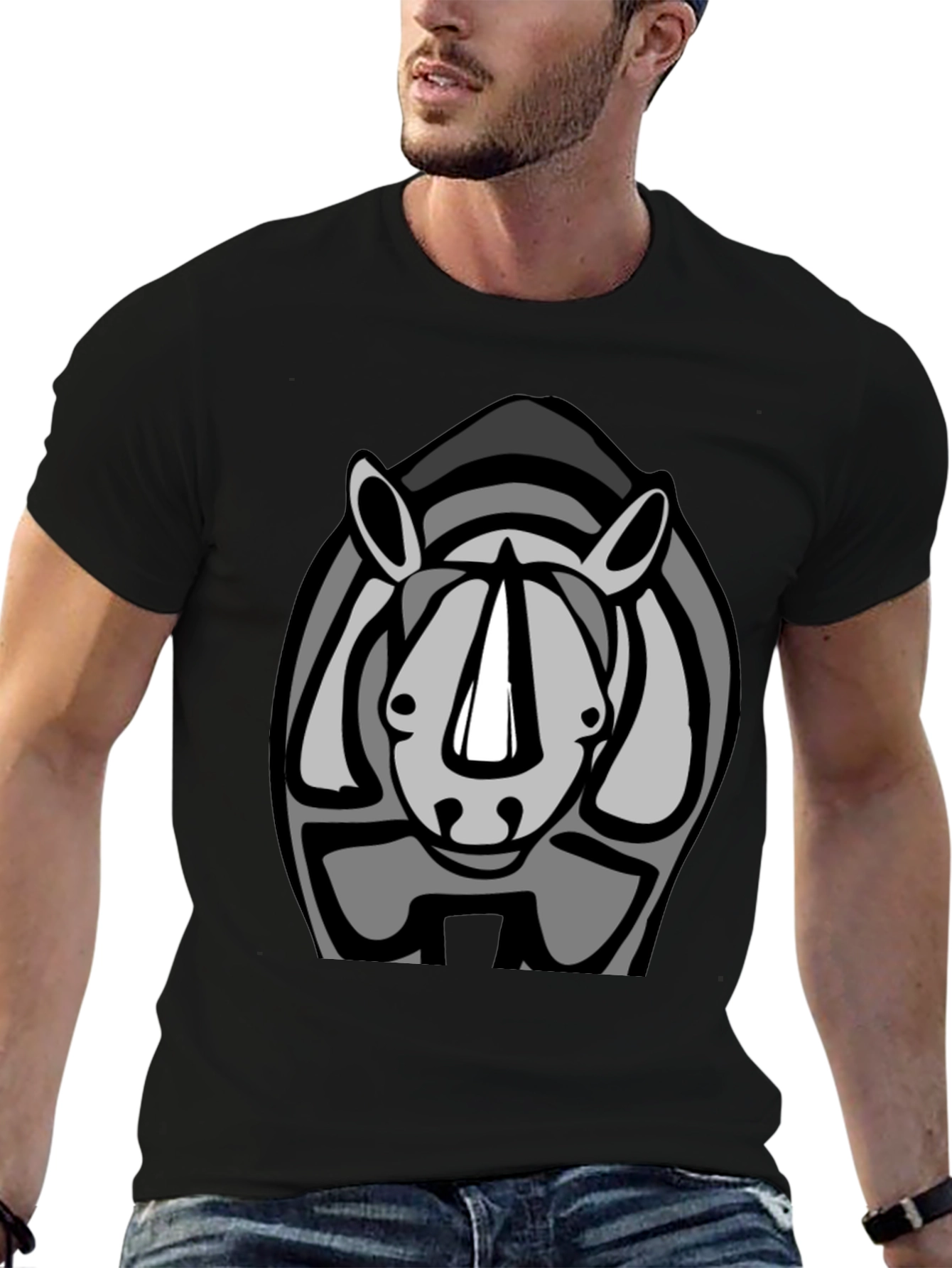 Rhino Graphic Tee - Cool Animal Design