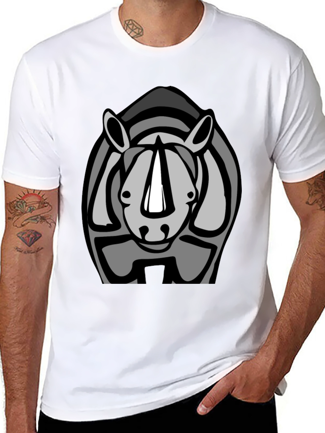 Rhino Graphic Tee - Cool Animal Design