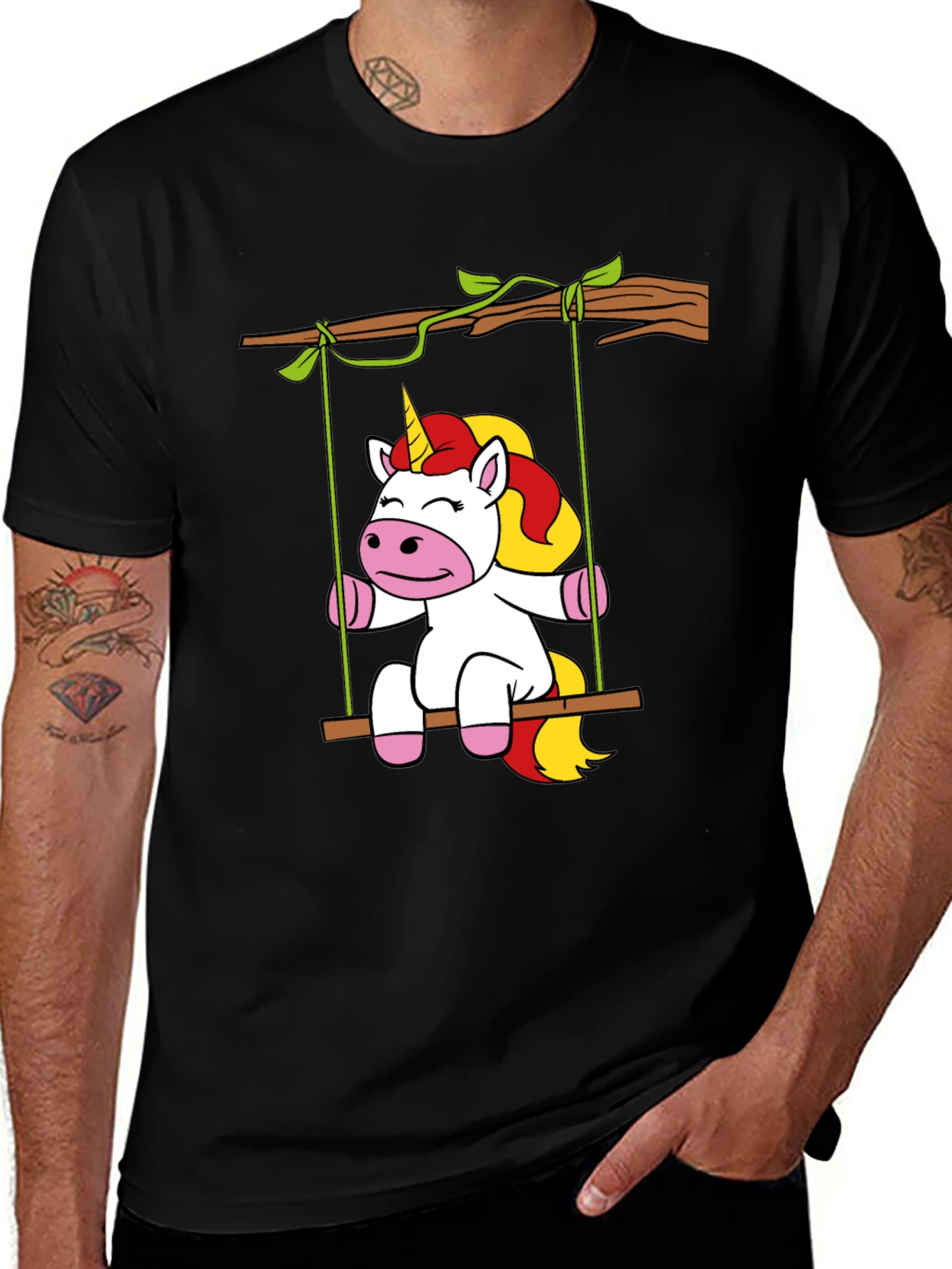Unicorn on Swing Graphic Tee