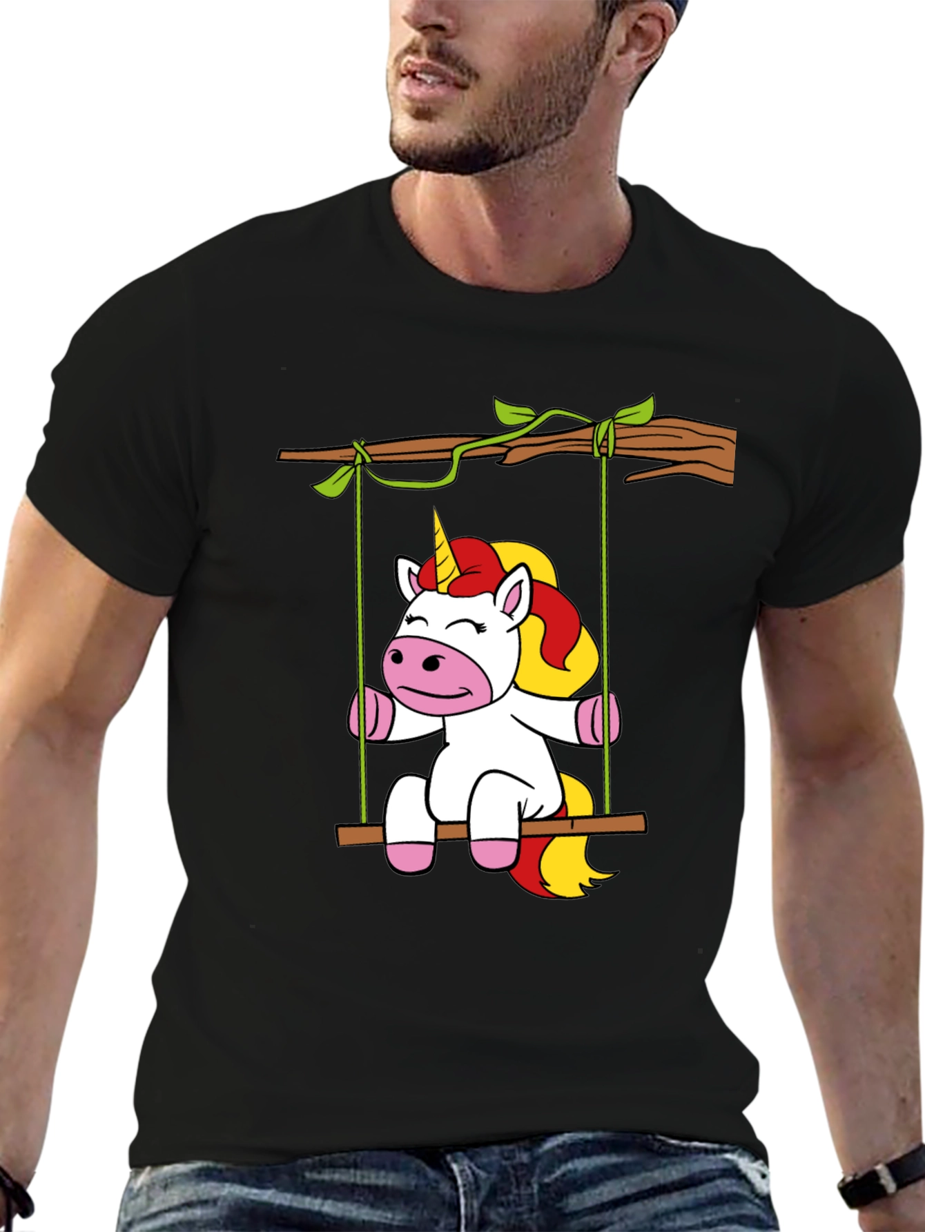 Unicorn on Swing Graphic Tee