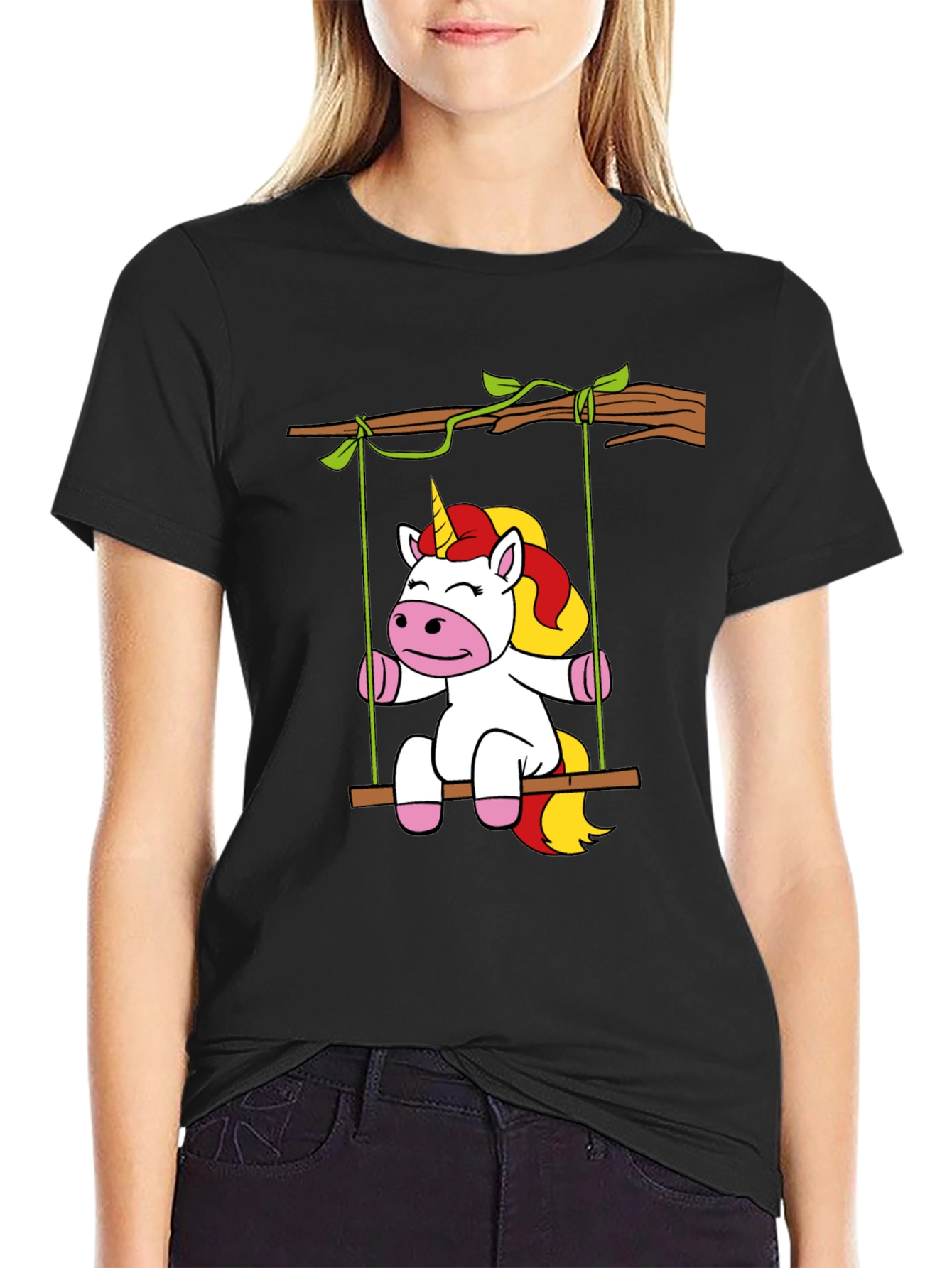 Unicorn on Swing Graphic Tee