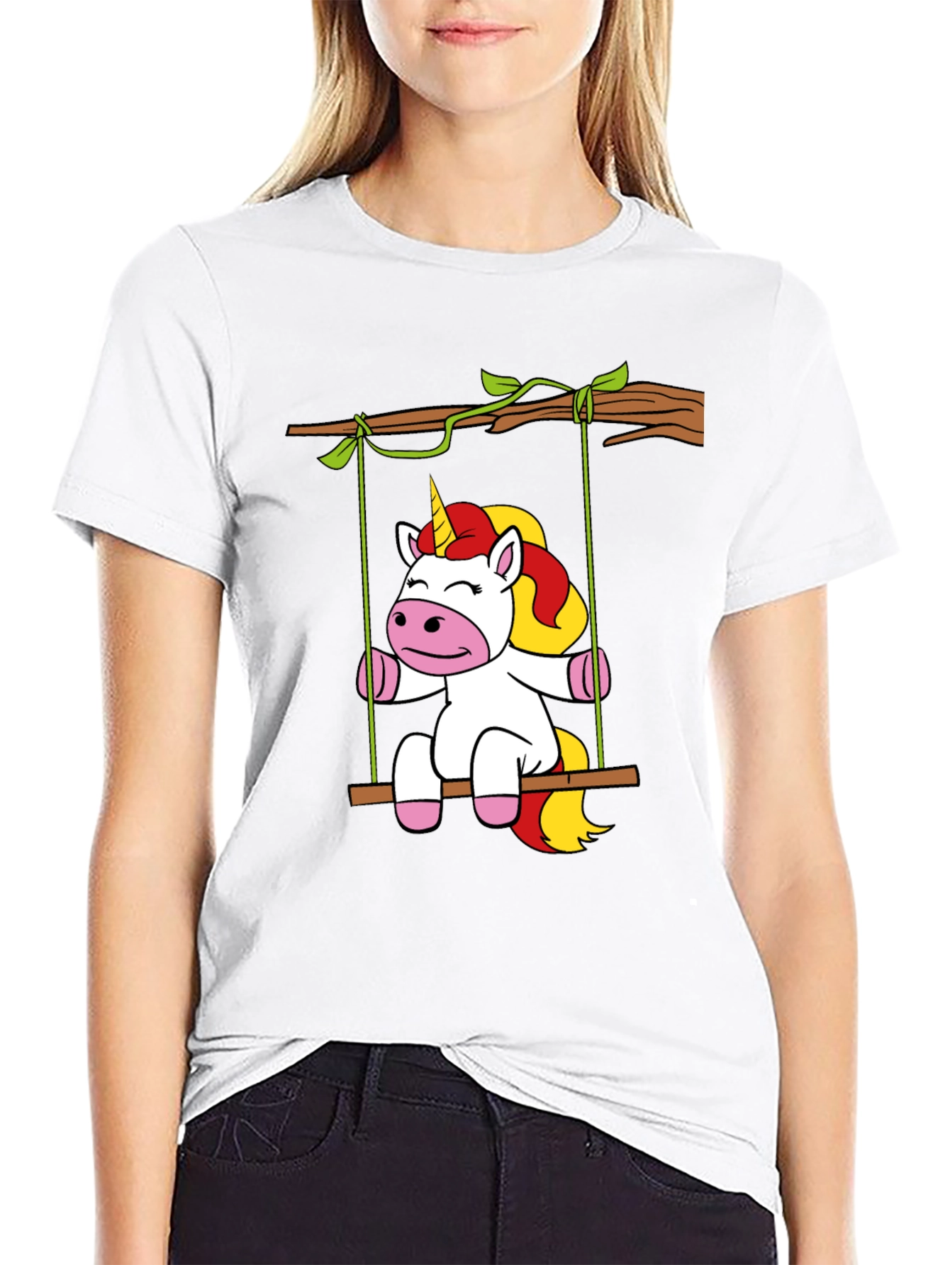 Unicorn on Swing Graphic Tee