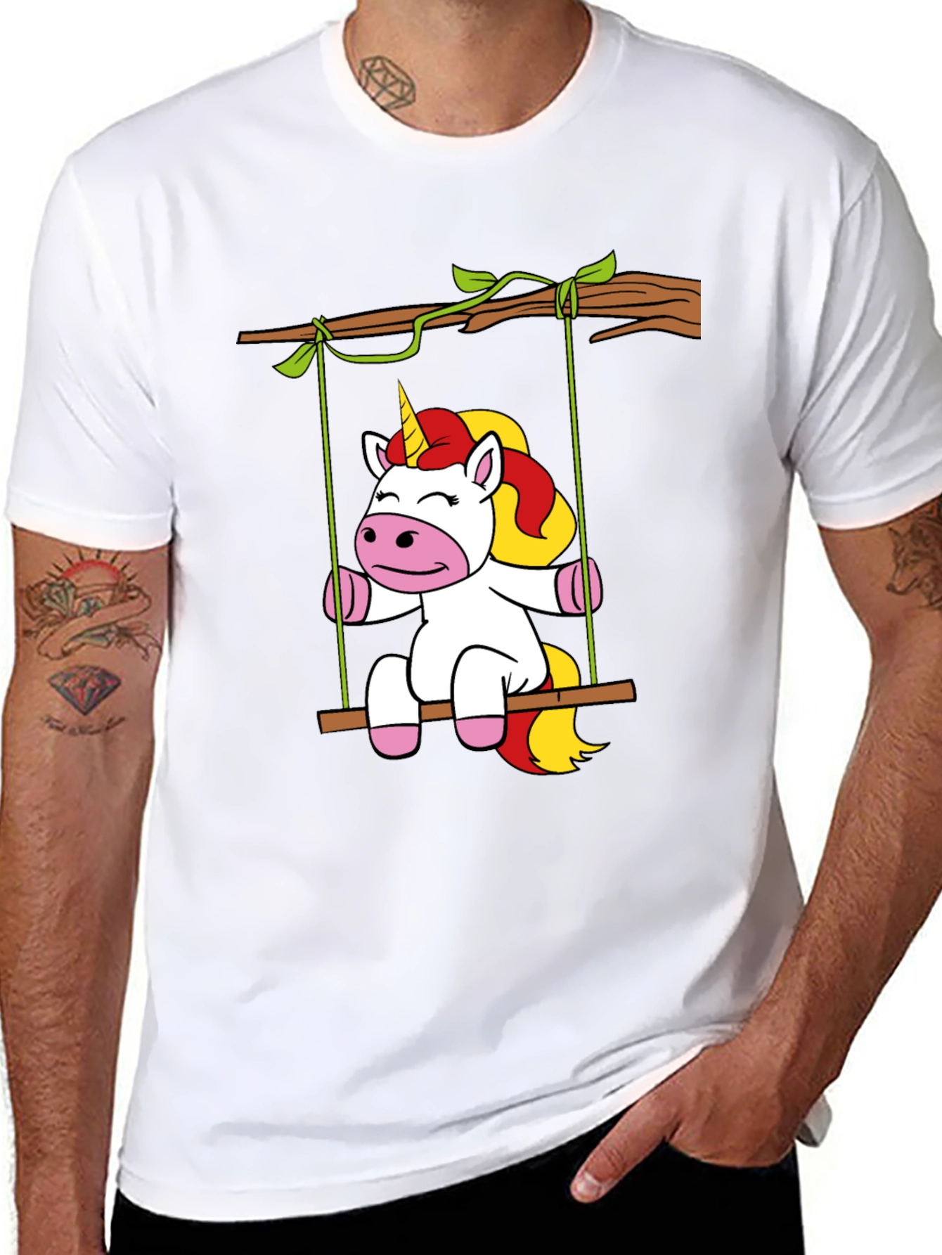 Unicorn on Swing Graphic Tee