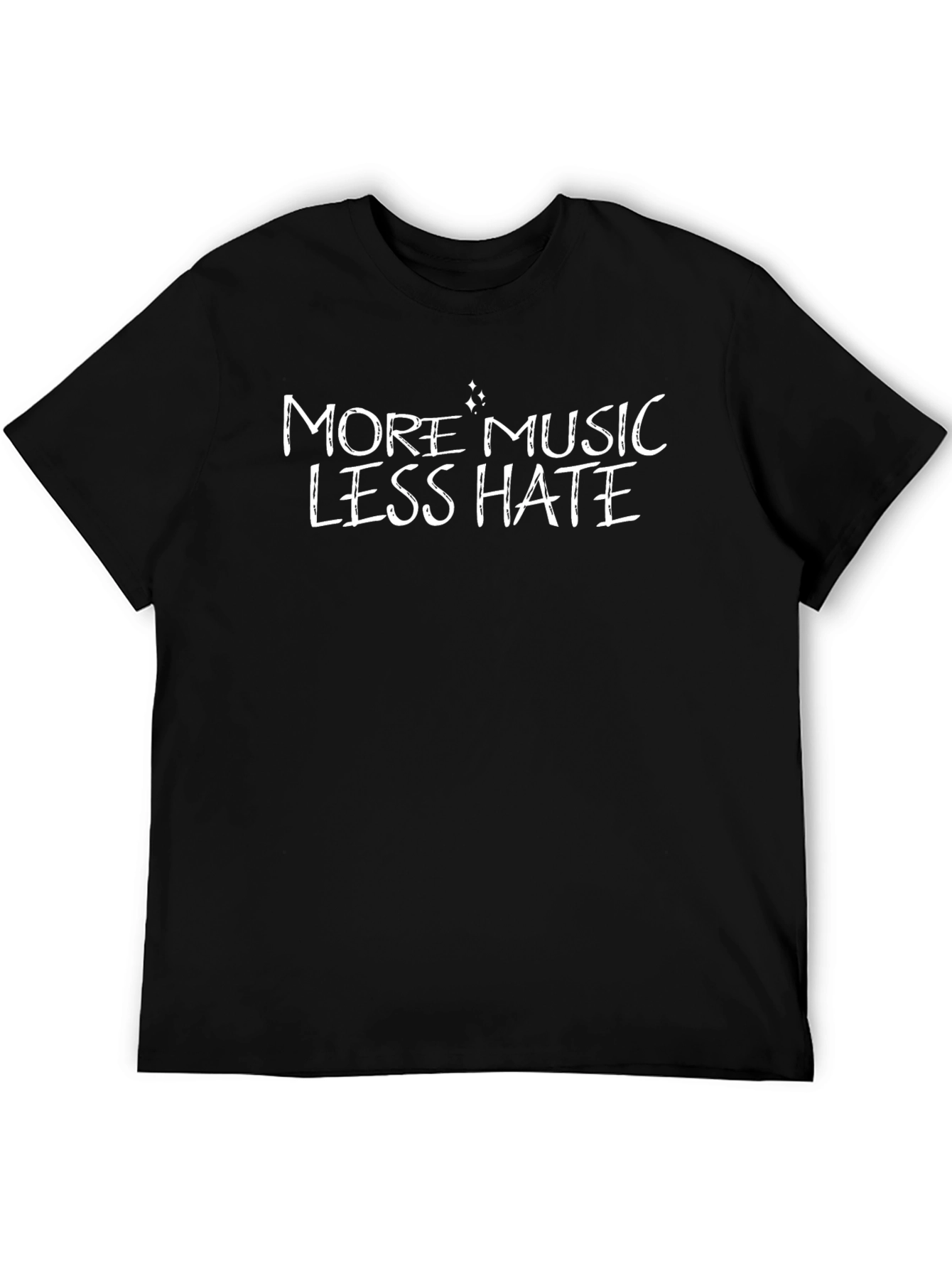 More Music Less Hate Graphic Tee - Black