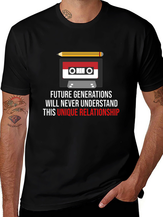 Retro Cassette & Pencil Tee - Future Generations Wont Understand