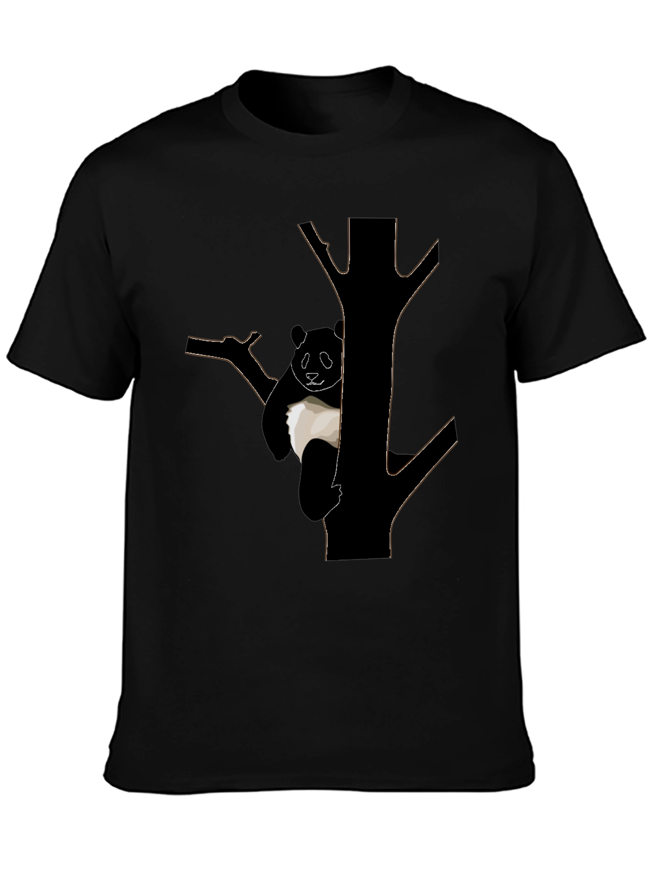 Panda Tree Graphic T-Shirt - Black Cotton Tee