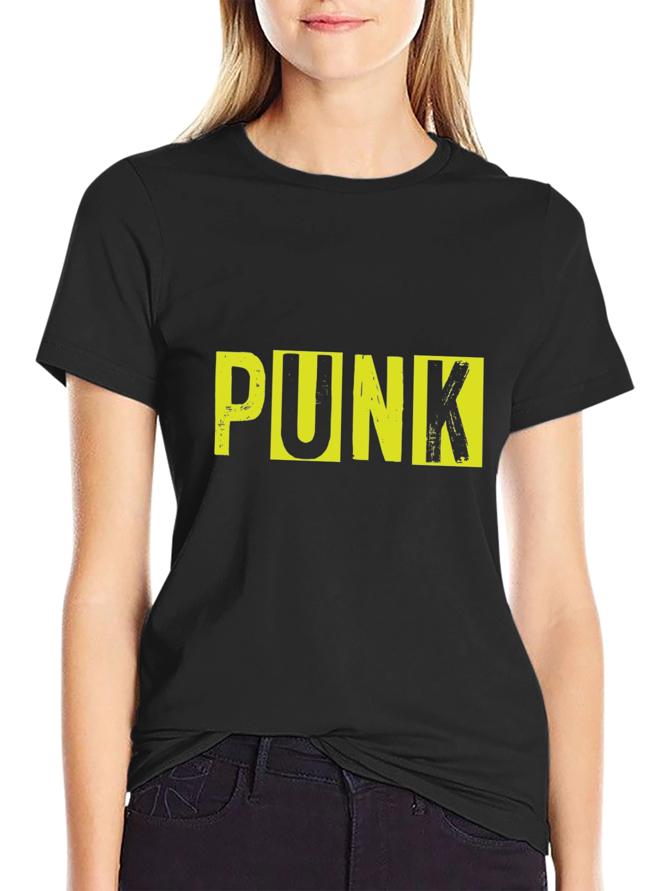 Punk Graphic Tee - Black Cotton T-Shirt