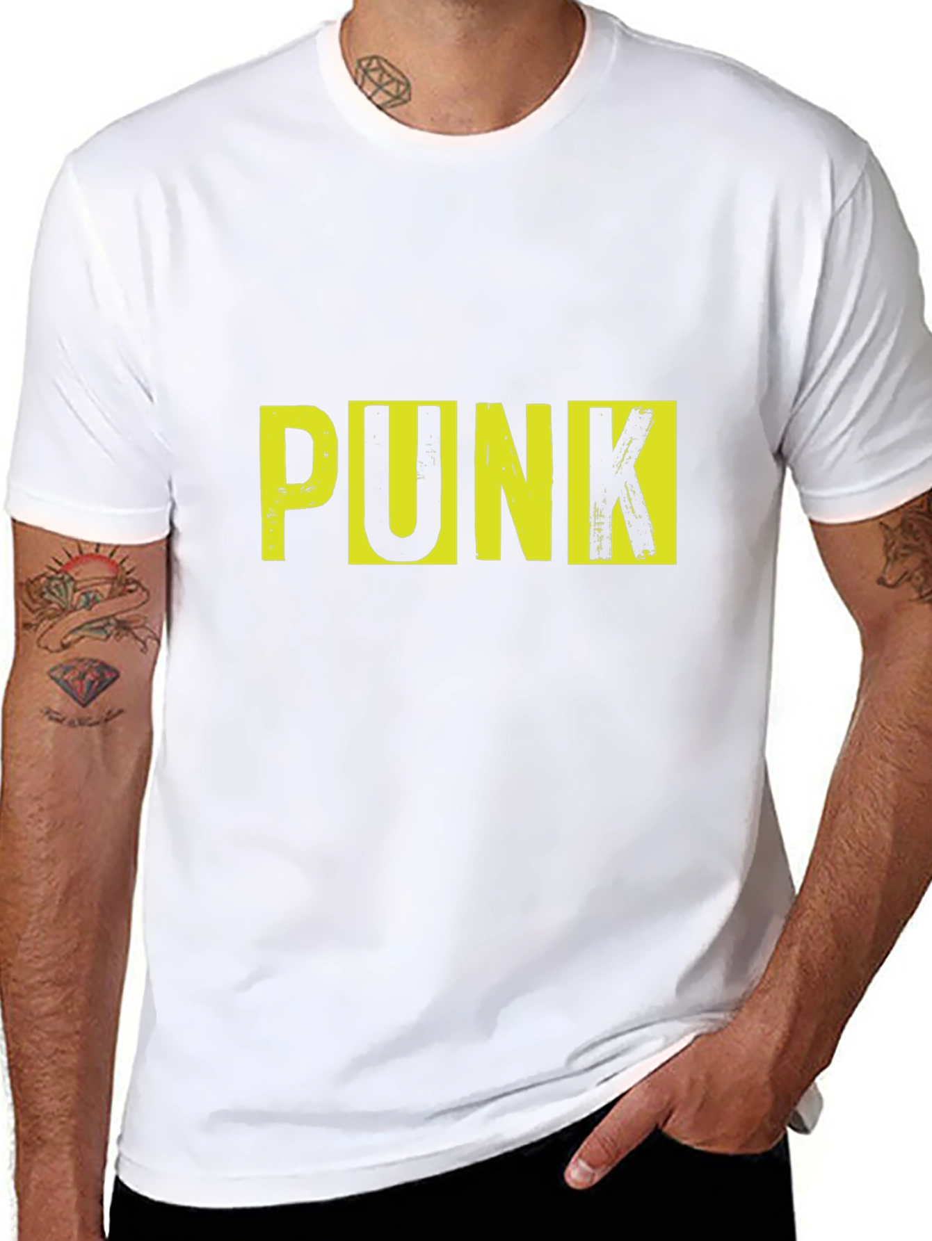 Punk Graphic Tee - Black Cotton T-Shirt
