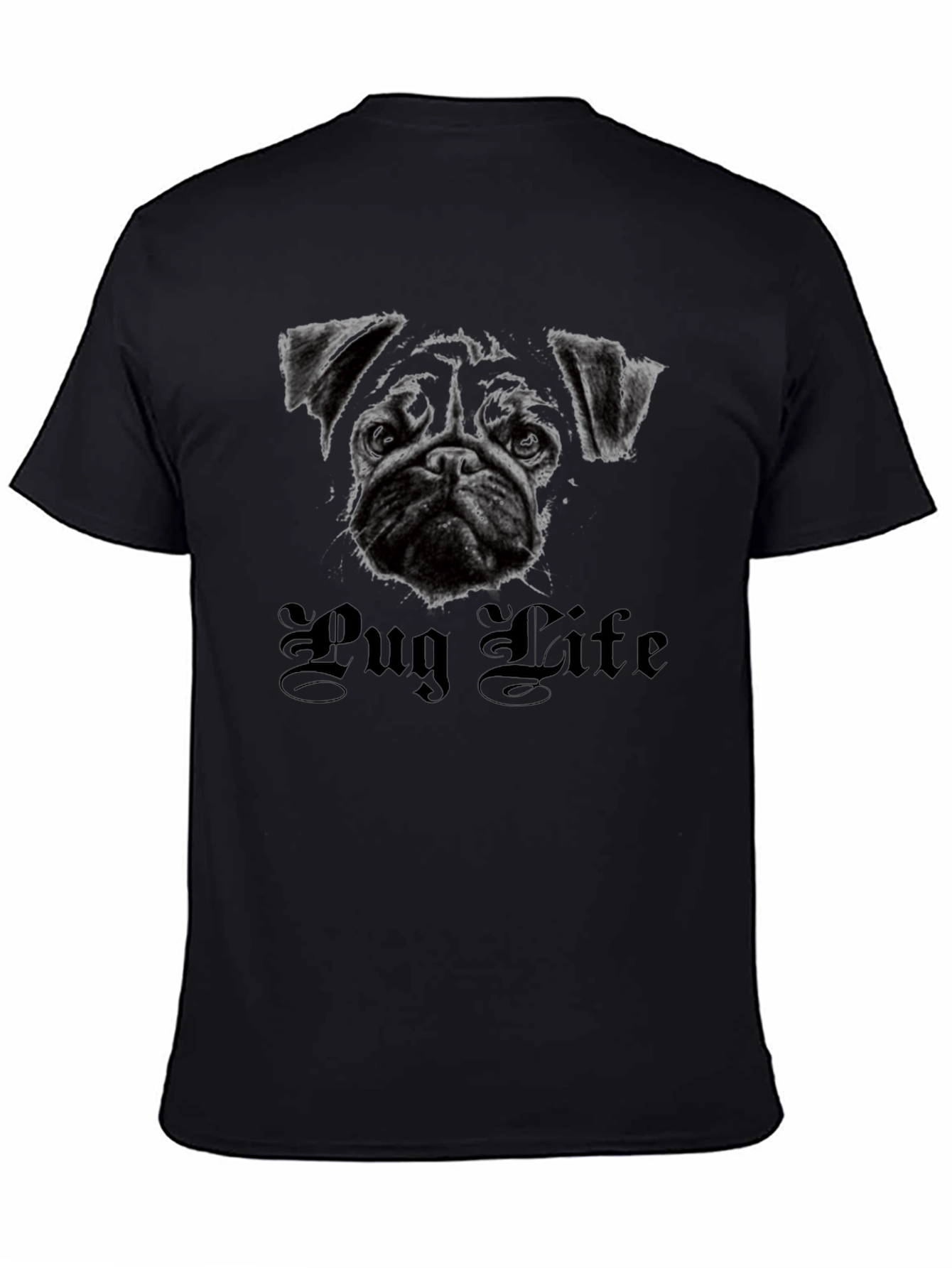 Pug Life Graphic T-Shirt - Black Cotton Tee