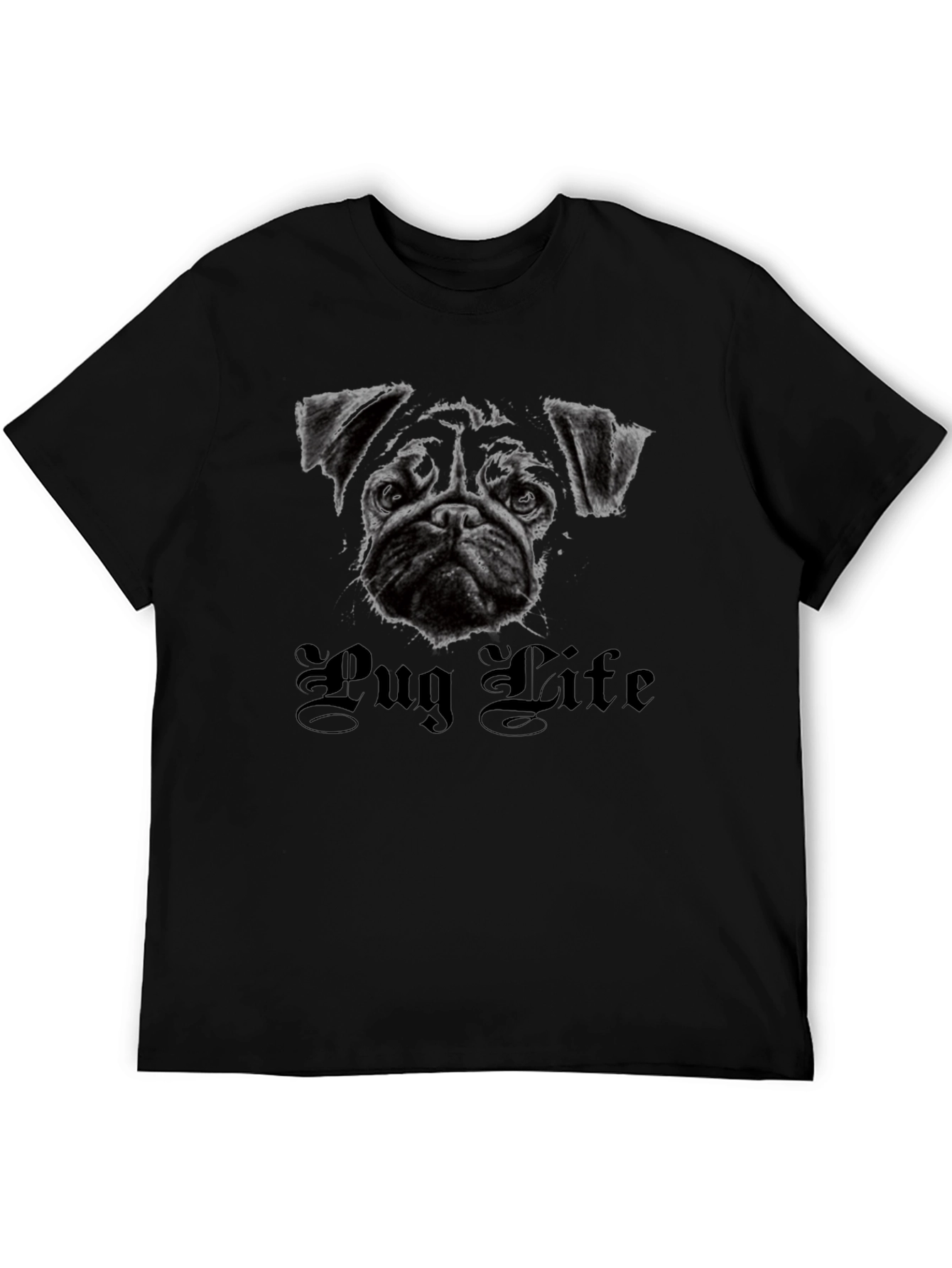 Pug Life Graphic T-Shirt - Black Cotton Tee
