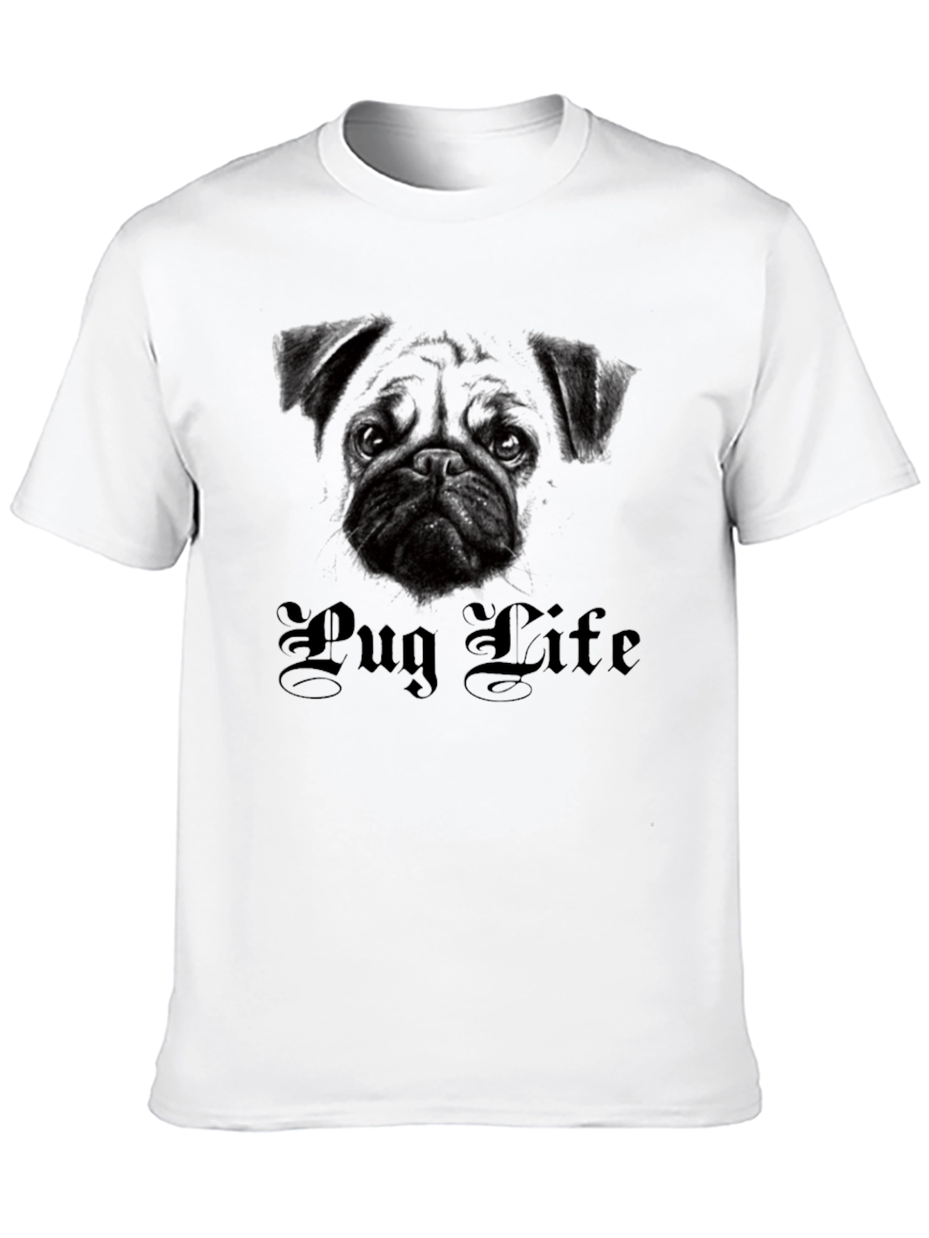 Pug Life Graphic T-Shirt - Black Cotton Tee