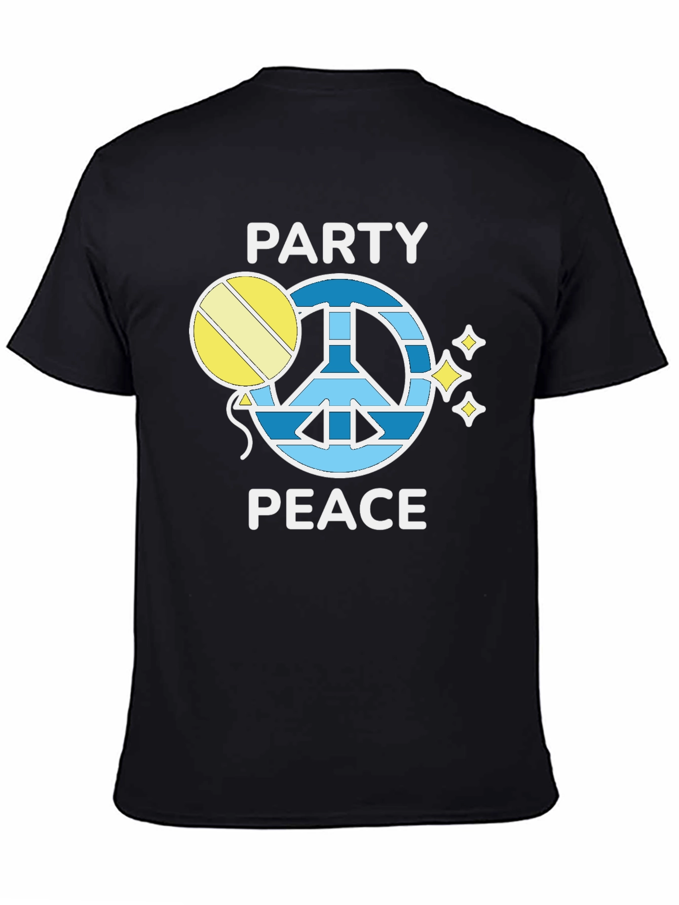 Party Peace T-Shirt - Black Crew Neck
