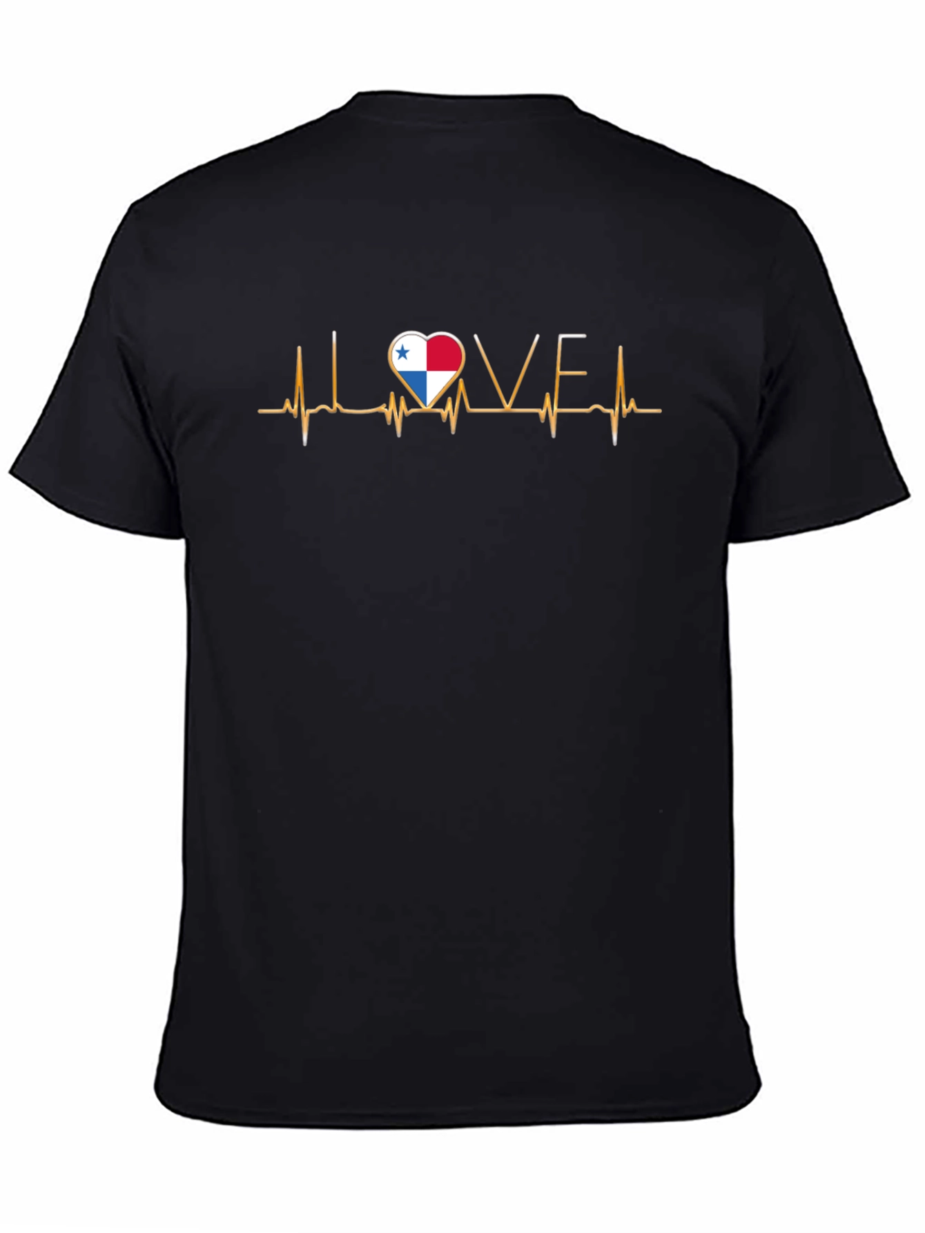 Panama Flag Heartbeat T-Shirt - I LOVE Panama