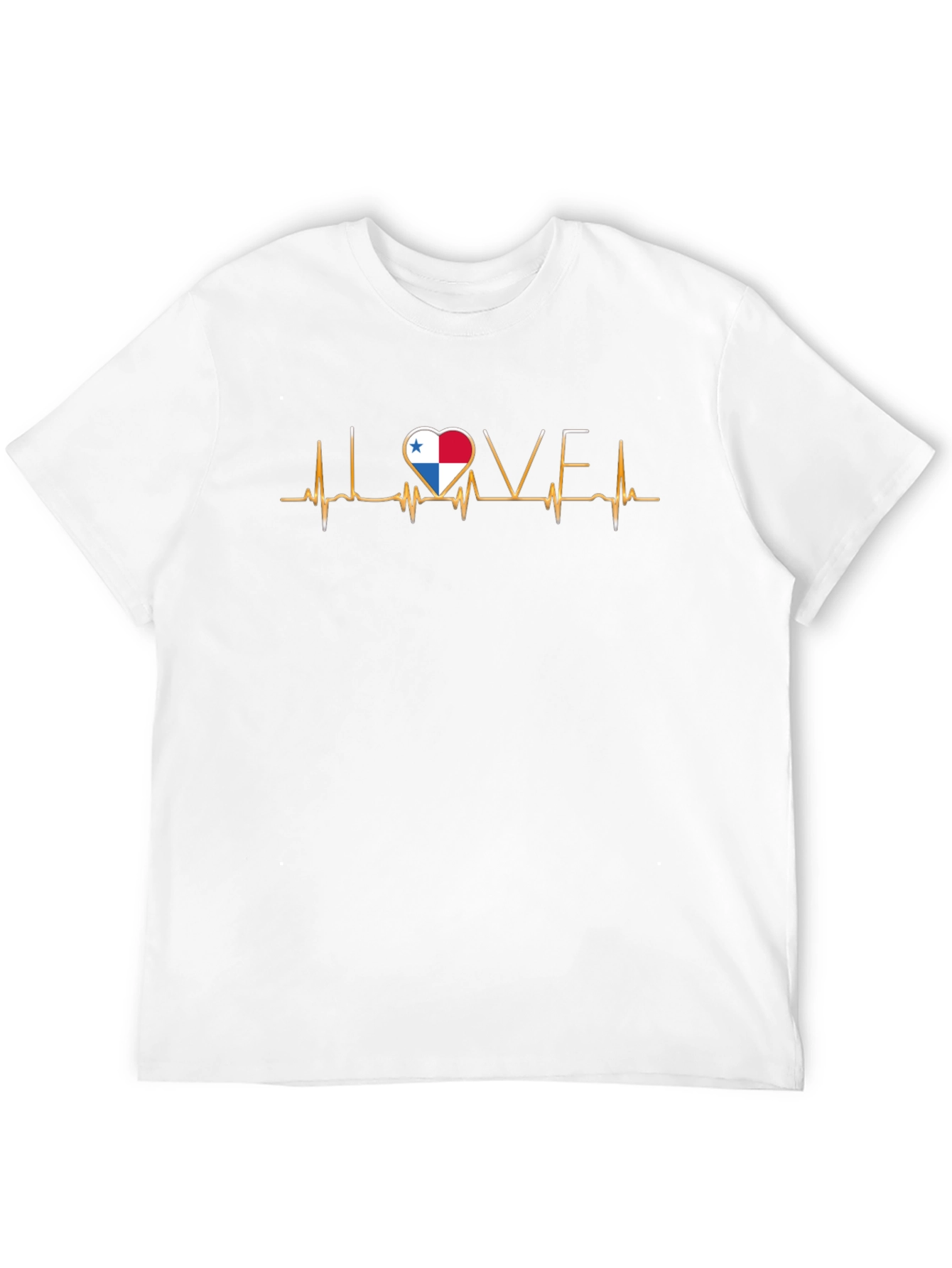 Panama Flag Heartbeat T-Shirt - I LOVE Panama