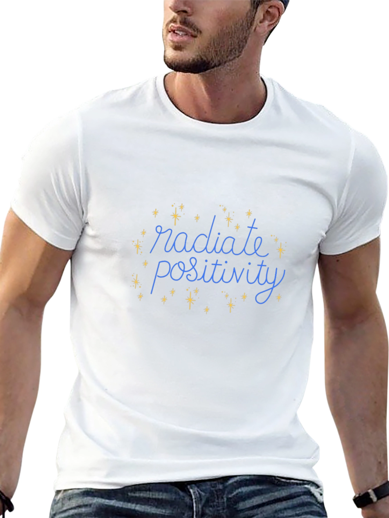Radiate Positivity Black Graphic T-Shirt
