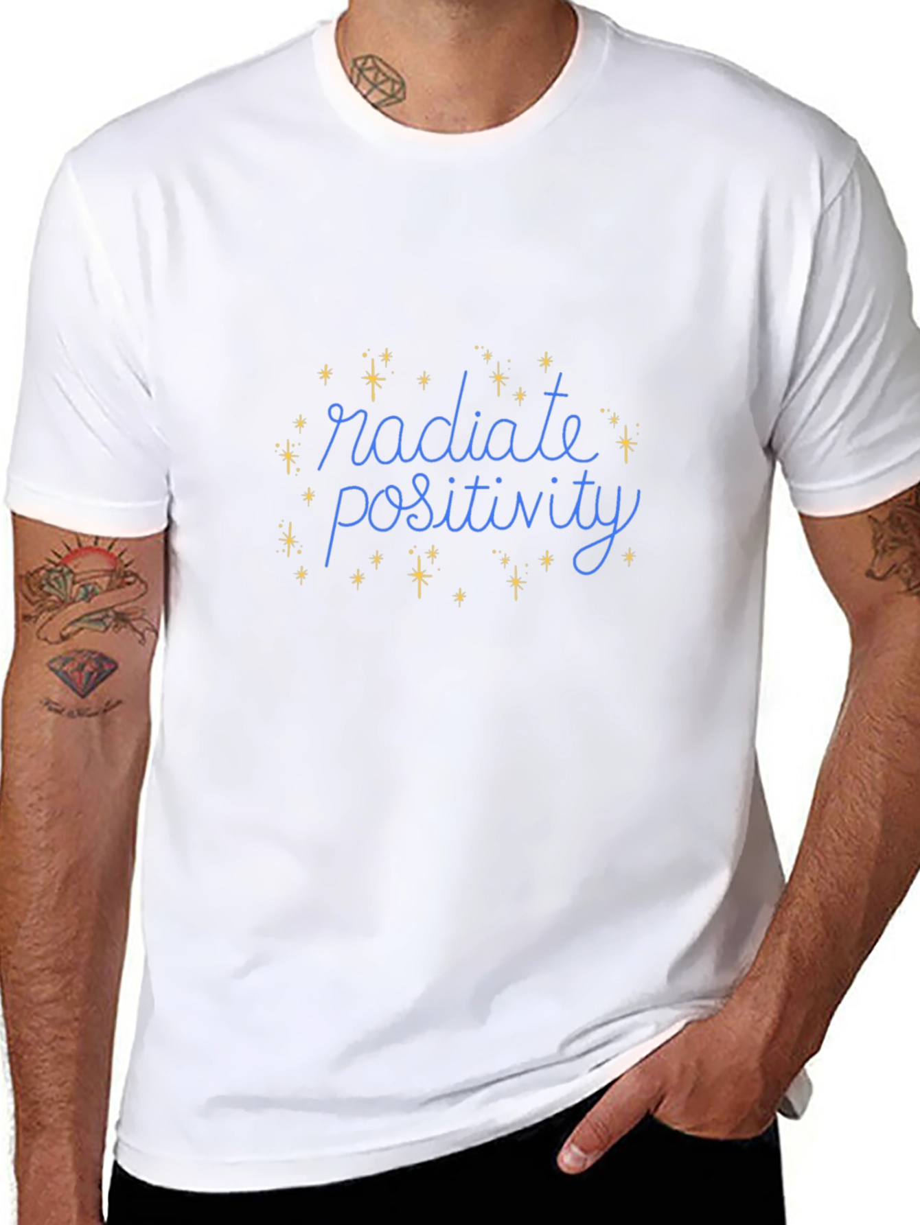 Radiate Positivity Black Graphic T-Shirt
