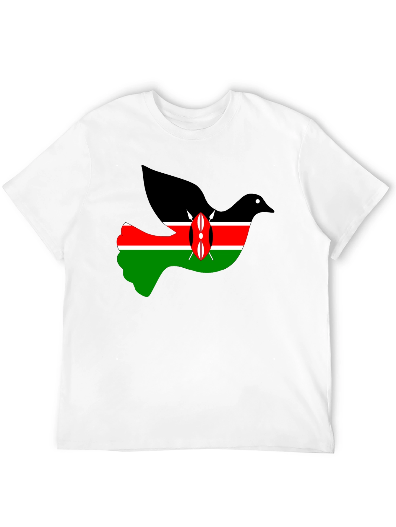 Kenya Flag Dove Graphic Tee - Black