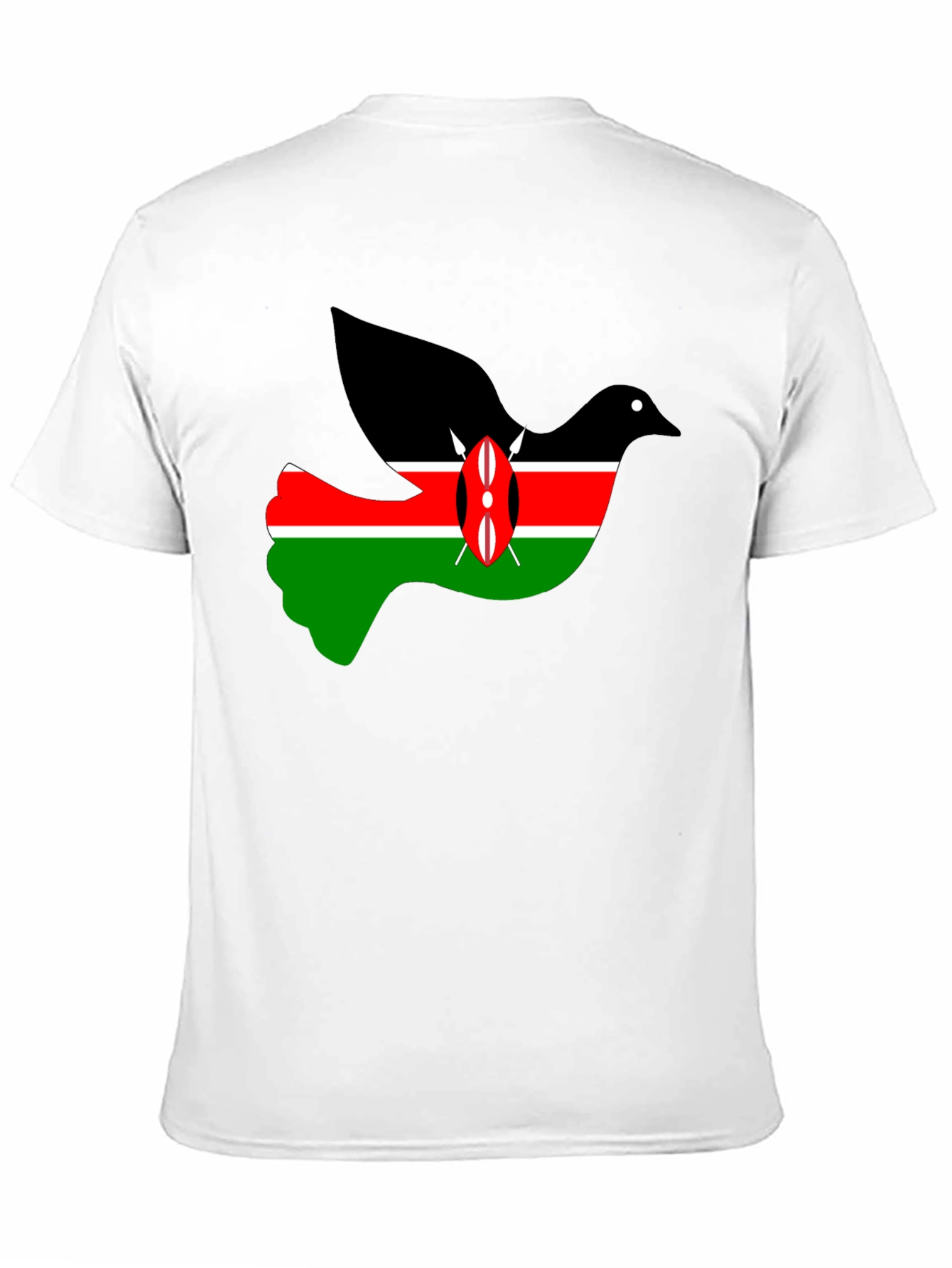Kenya Flag Dove Graphic Tee - Black