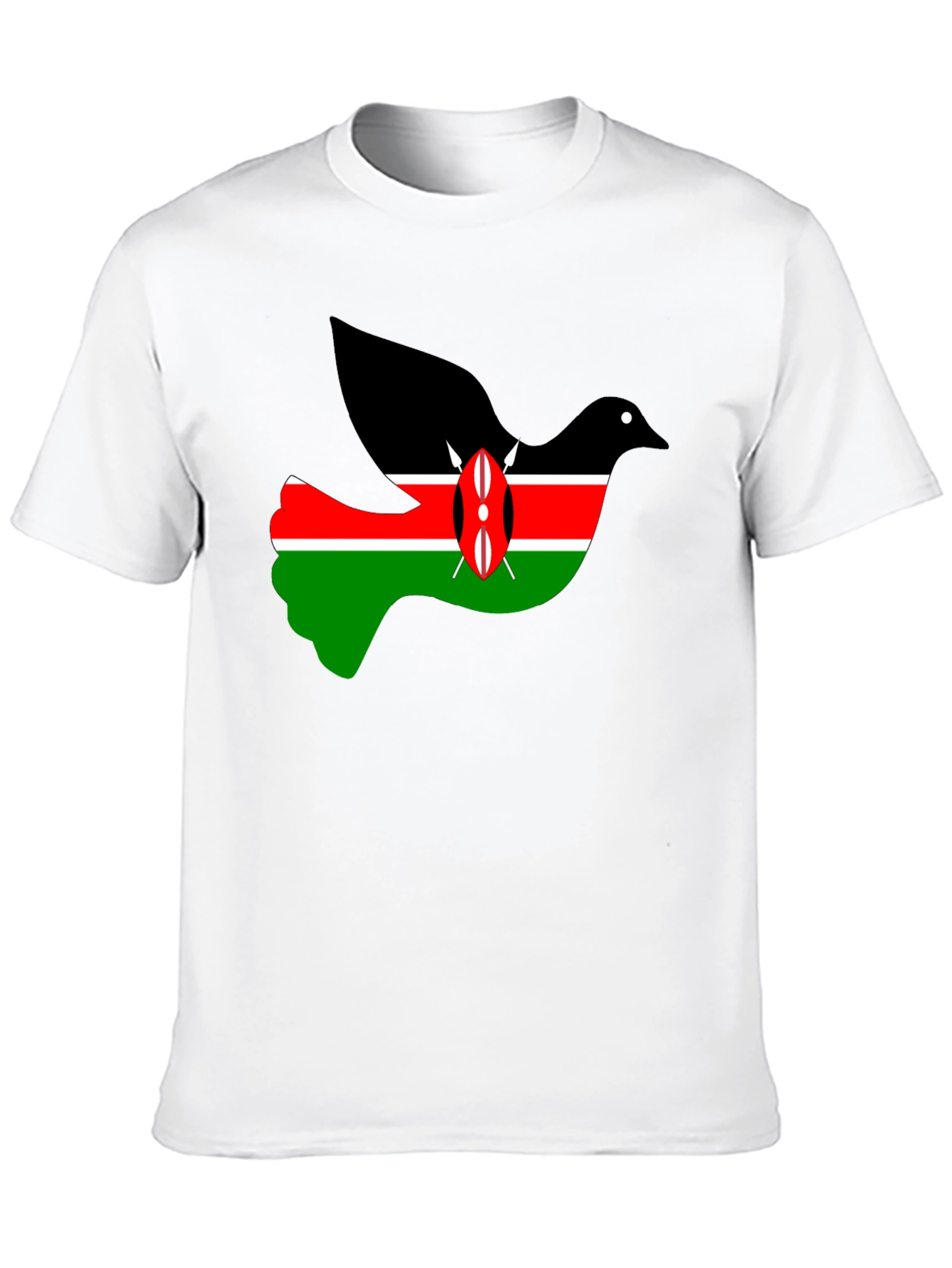 Kenya Flag Dove Graphic Tee - Black