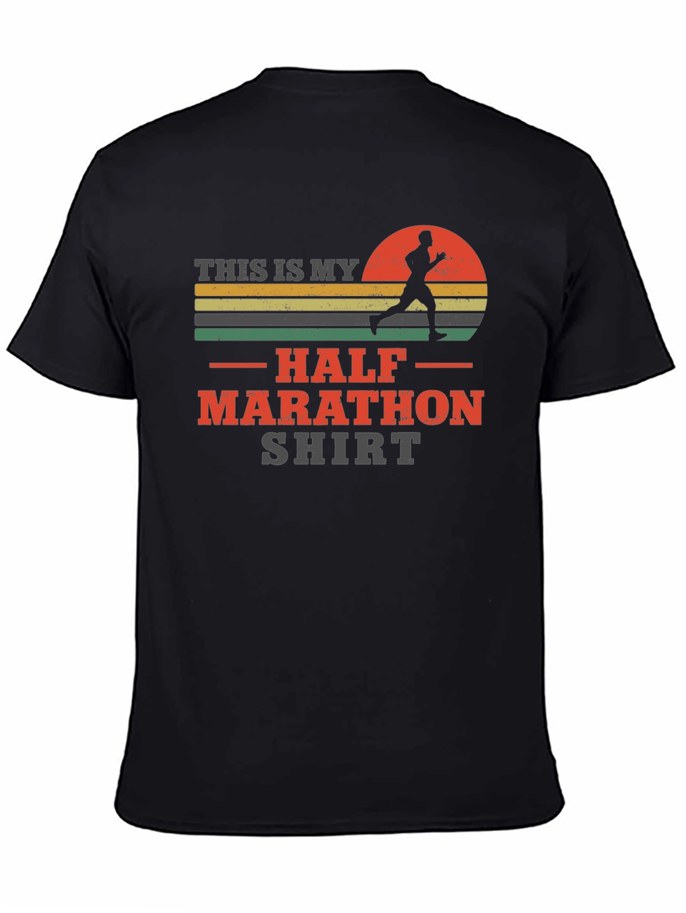 Half Marathon Runner T-Shirt - Mens Black Graphic Tee
