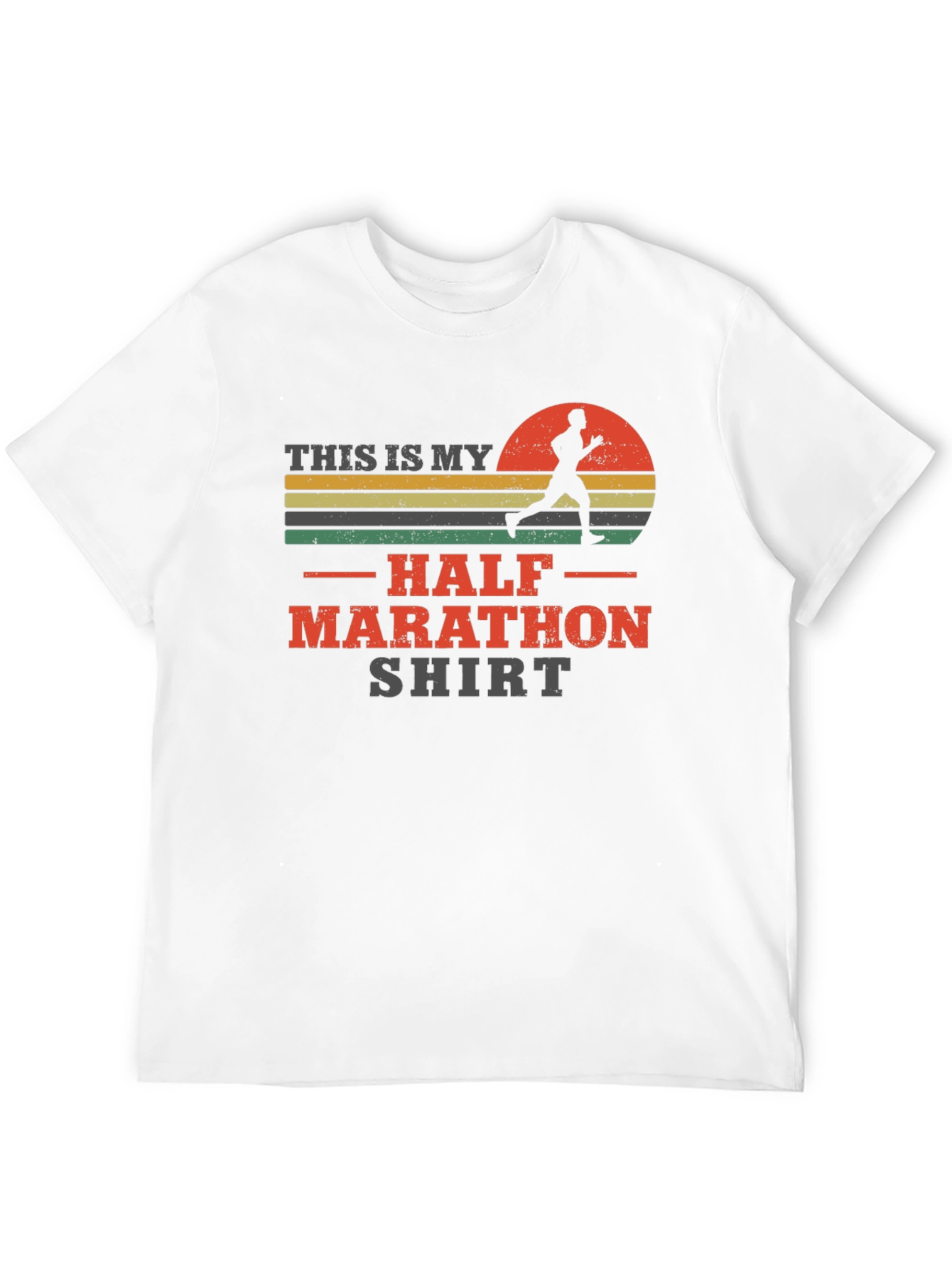Half Marathon Runner T-Shirt - Mens Black Graphic Tee