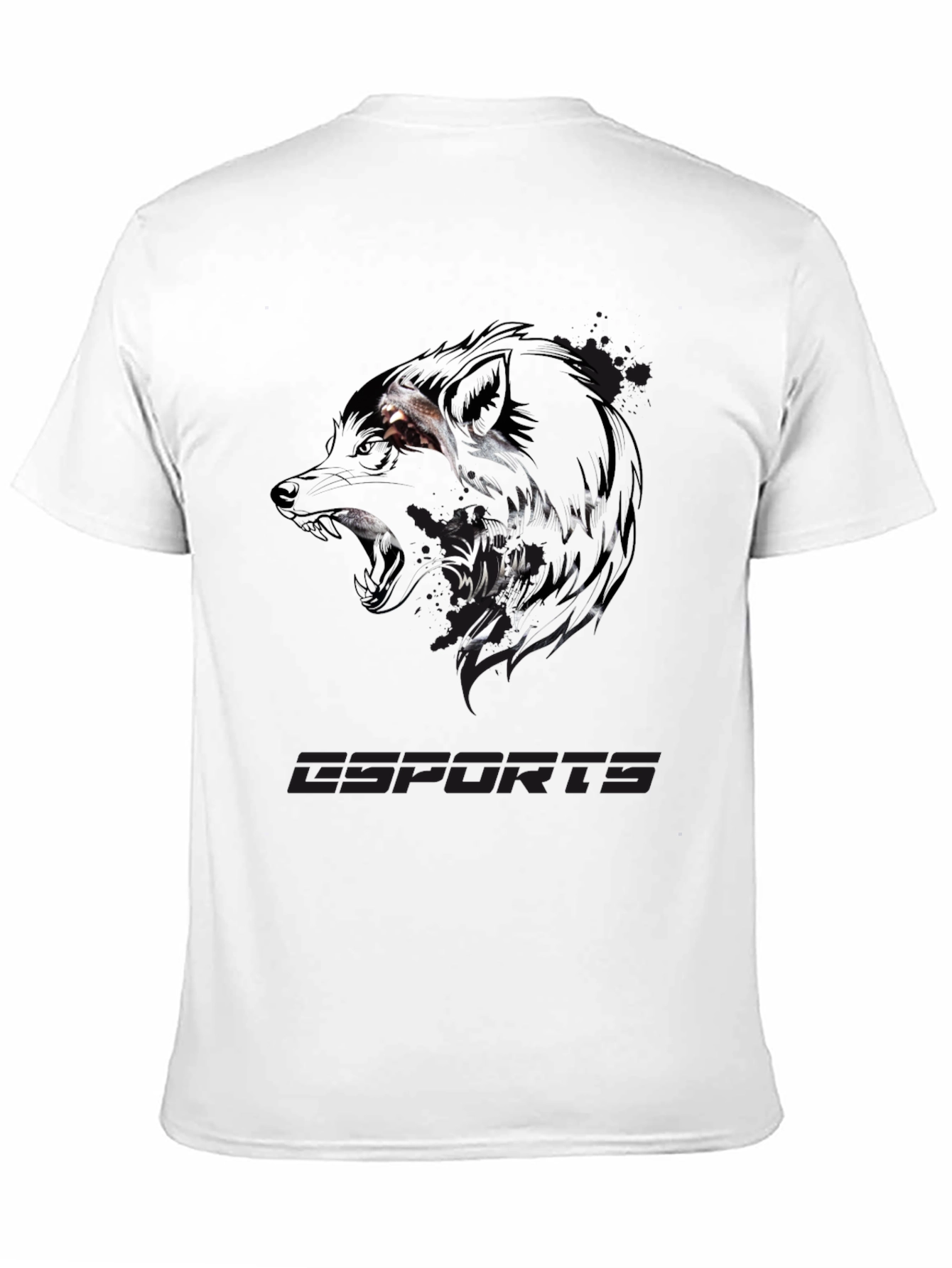 Esports Wolf Graphic Black T-Shirt
