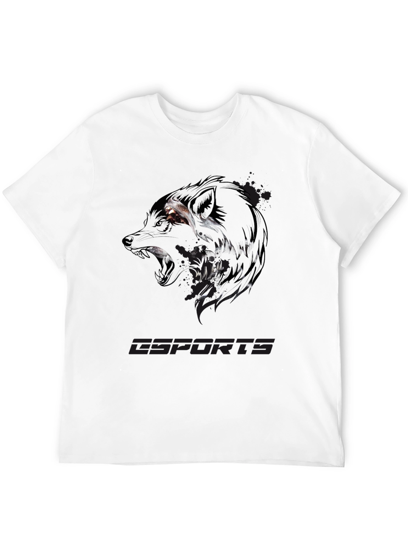 Esports Wolf Graphic Black T-Shirt