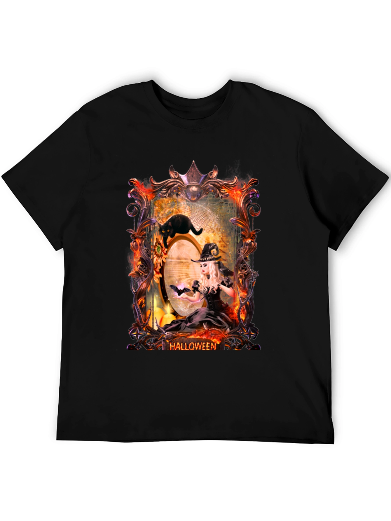 Halloween Witch & Cat T-Shirt