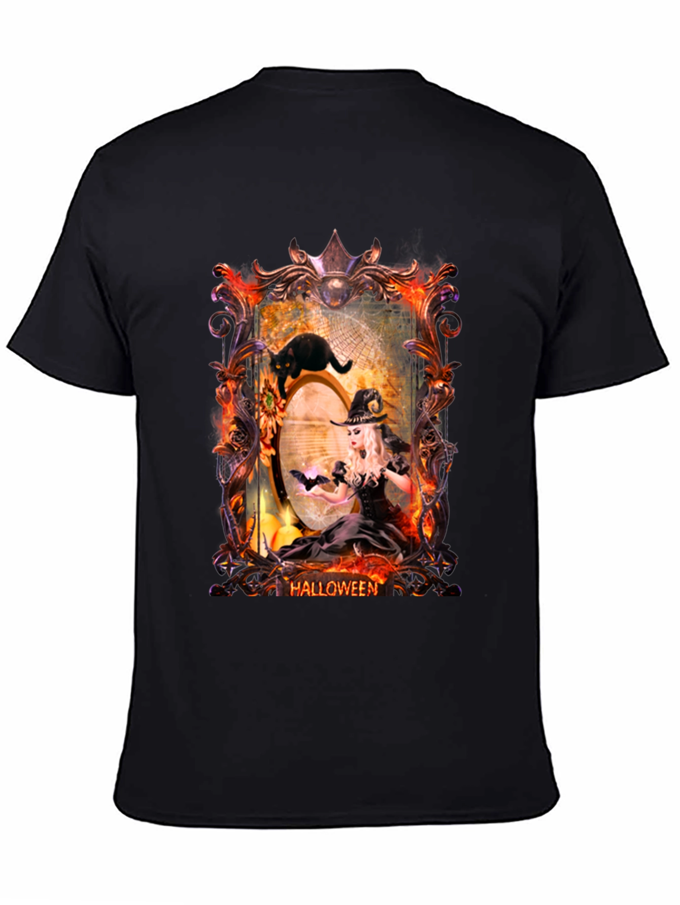 Halloween Witch & Cat T-Shirt