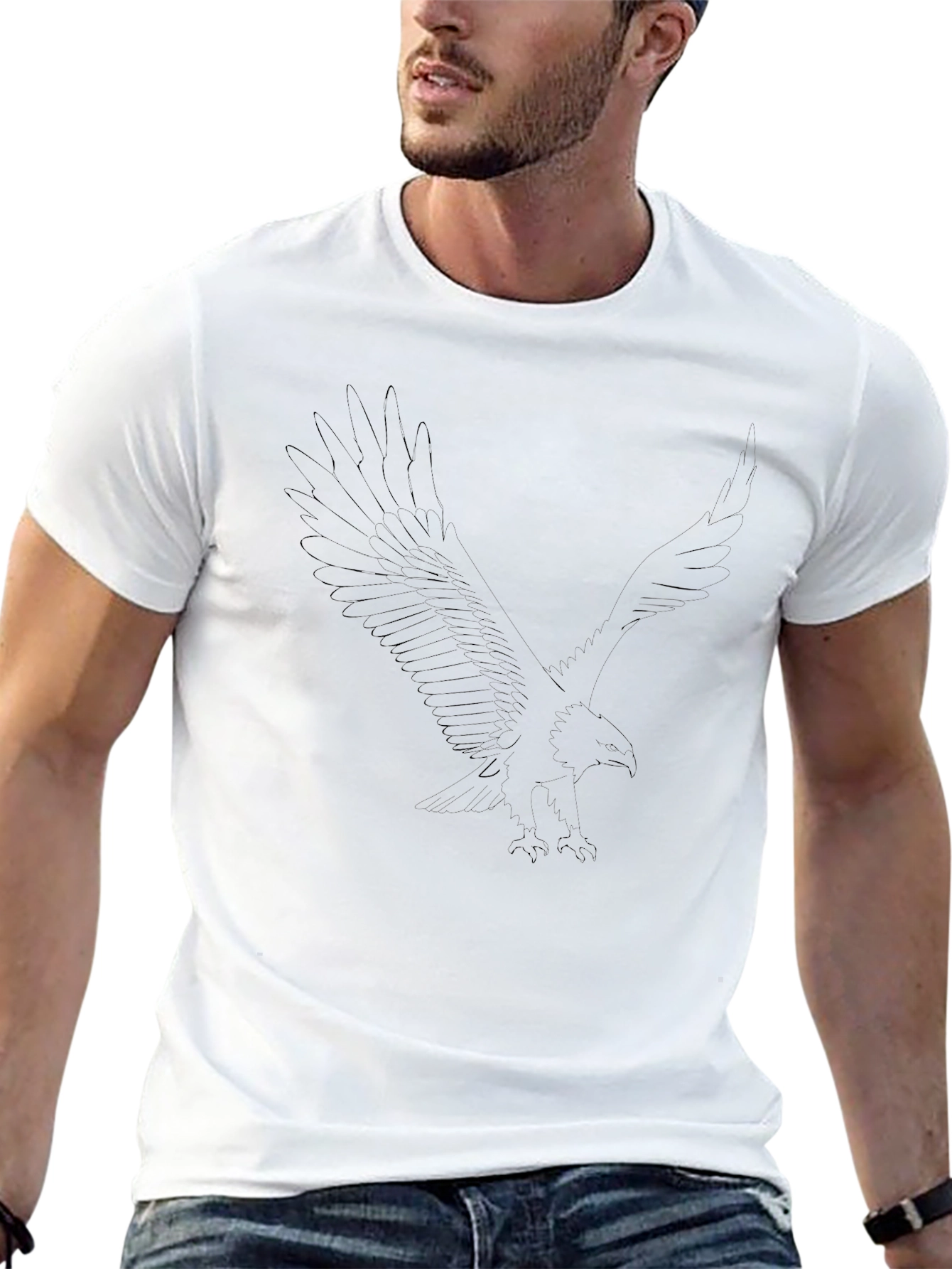 Black Eagle Graphic Tee - Mens Casual T-Shirt