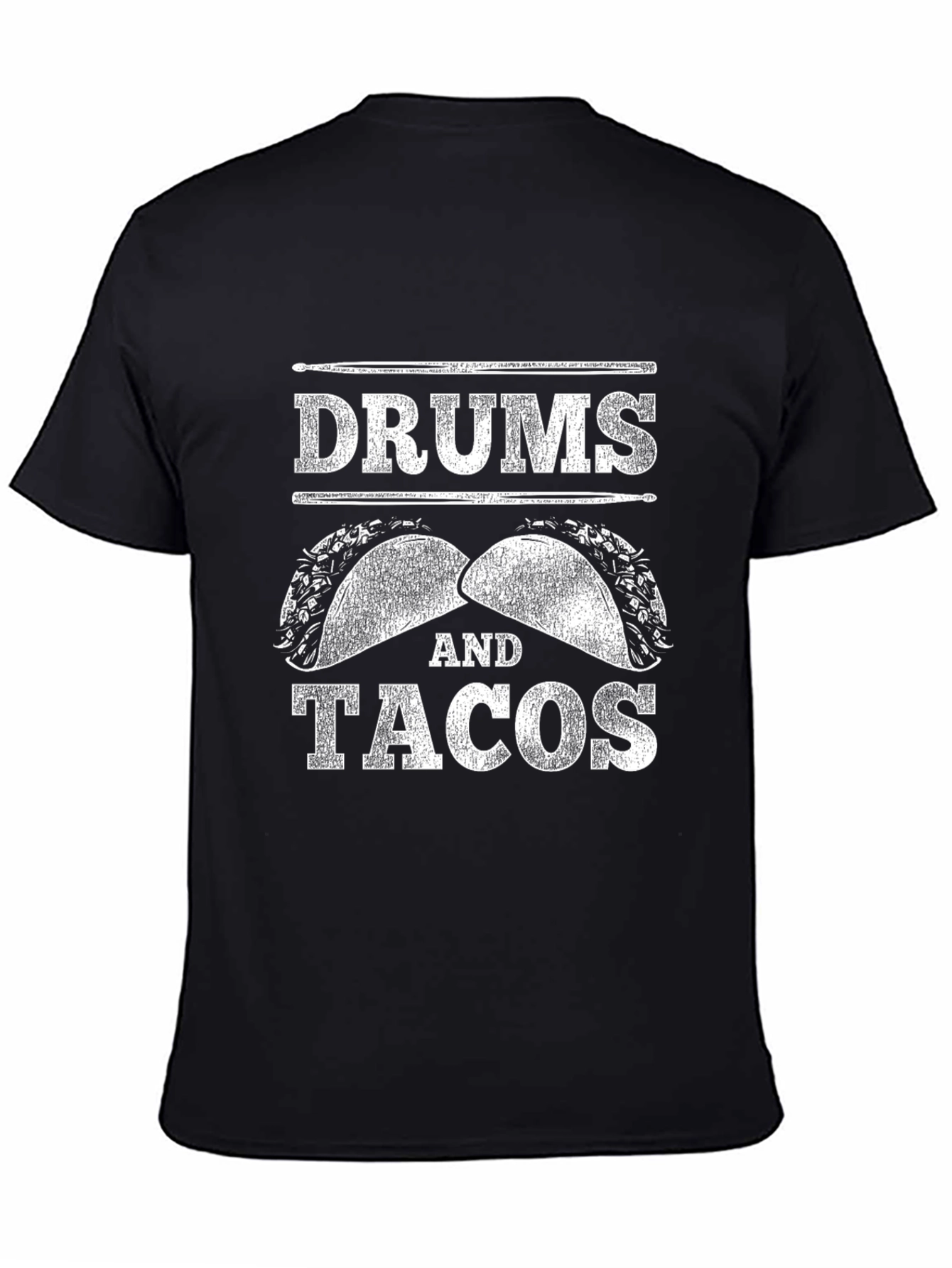 Drums and Tacos Black Graphic Tee