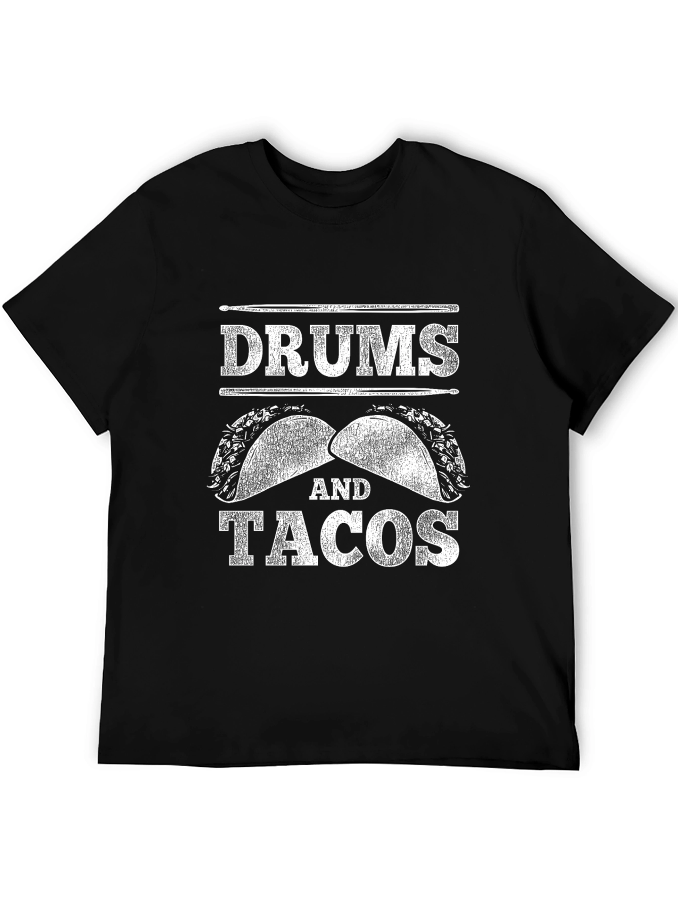 Drums and Tacos Black Graphic Tee