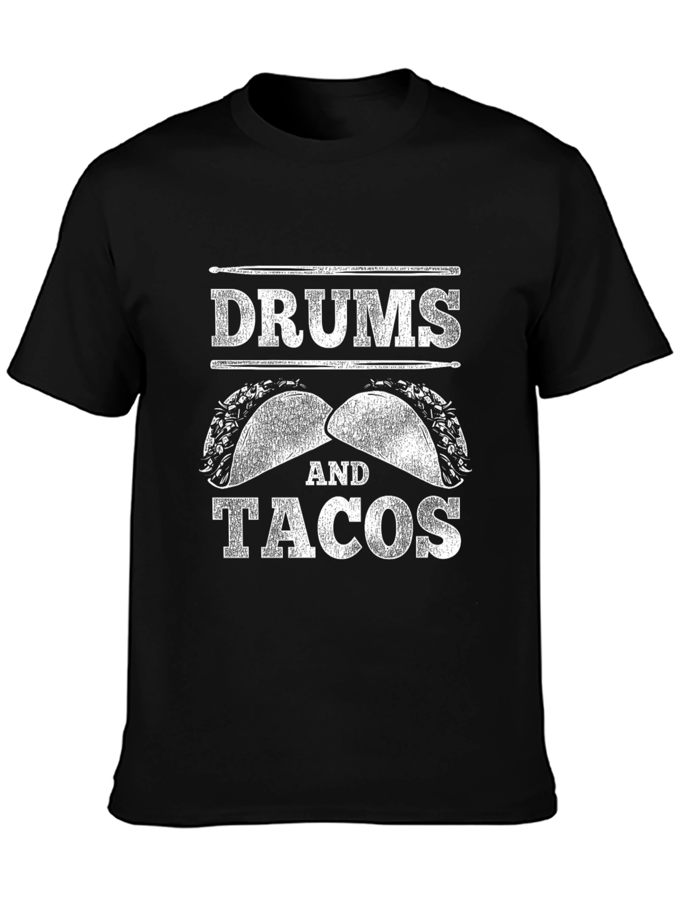 Drums and Tacos Black Graphic Tee