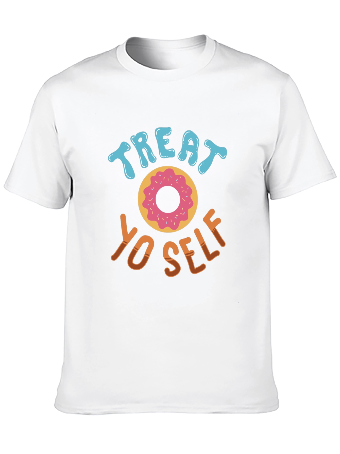 Treat Yo Self Doughnut T-Shirt - Black Casual Tee