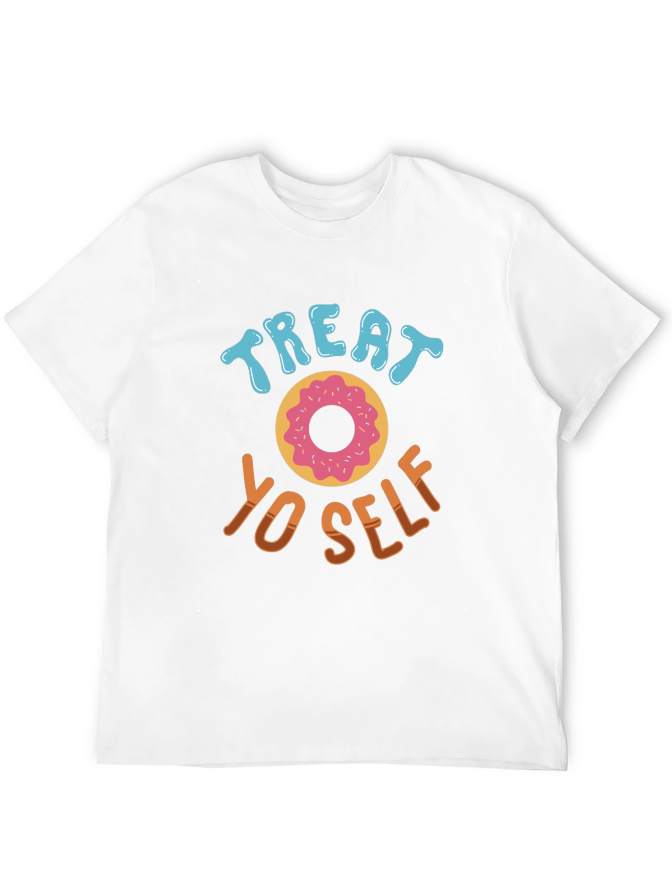 Treat Yo Self Doughnut T-Shirt - Black Casual Tee