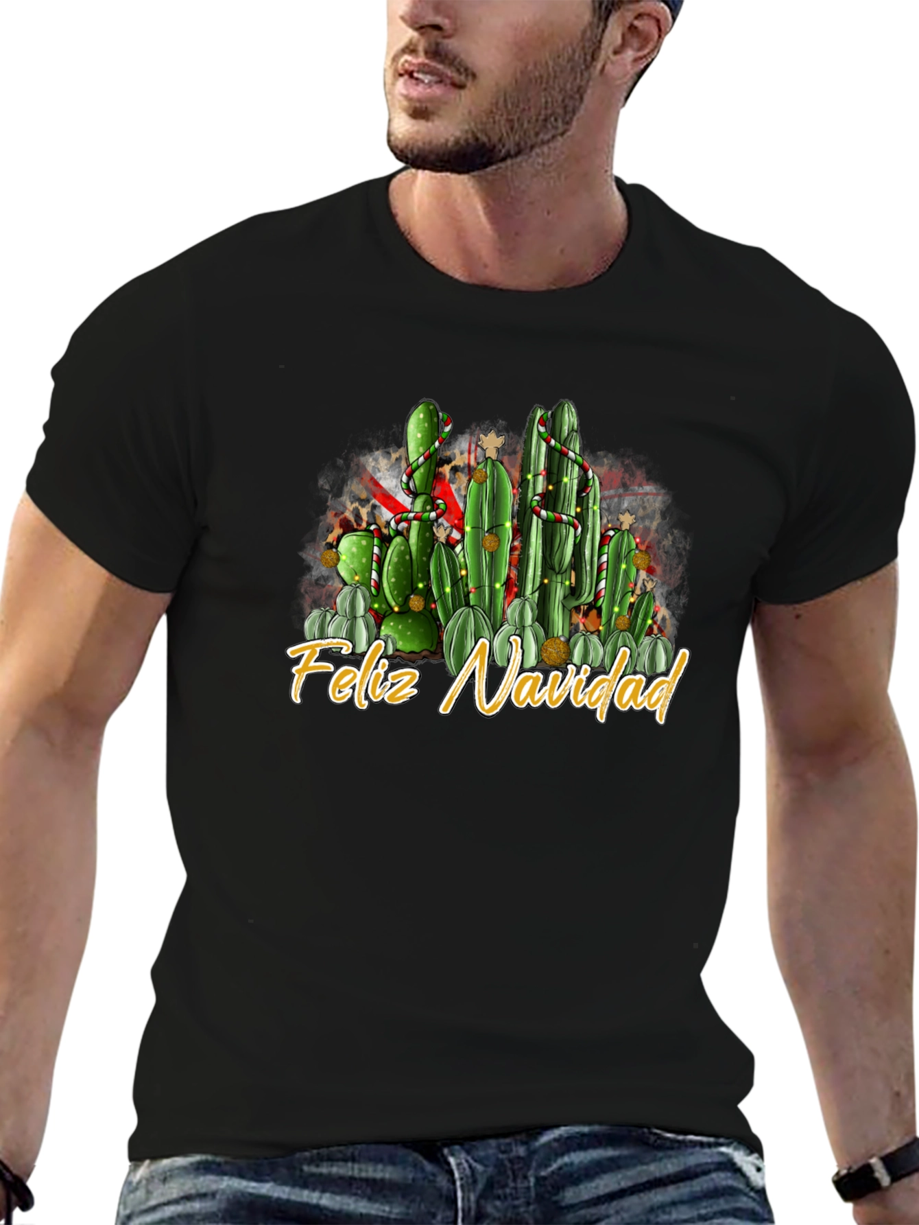 Feliz Navidad Cactus Christmas T-Shirt