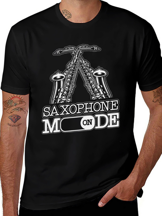 Saxophone Mode On T-Shirt - Black