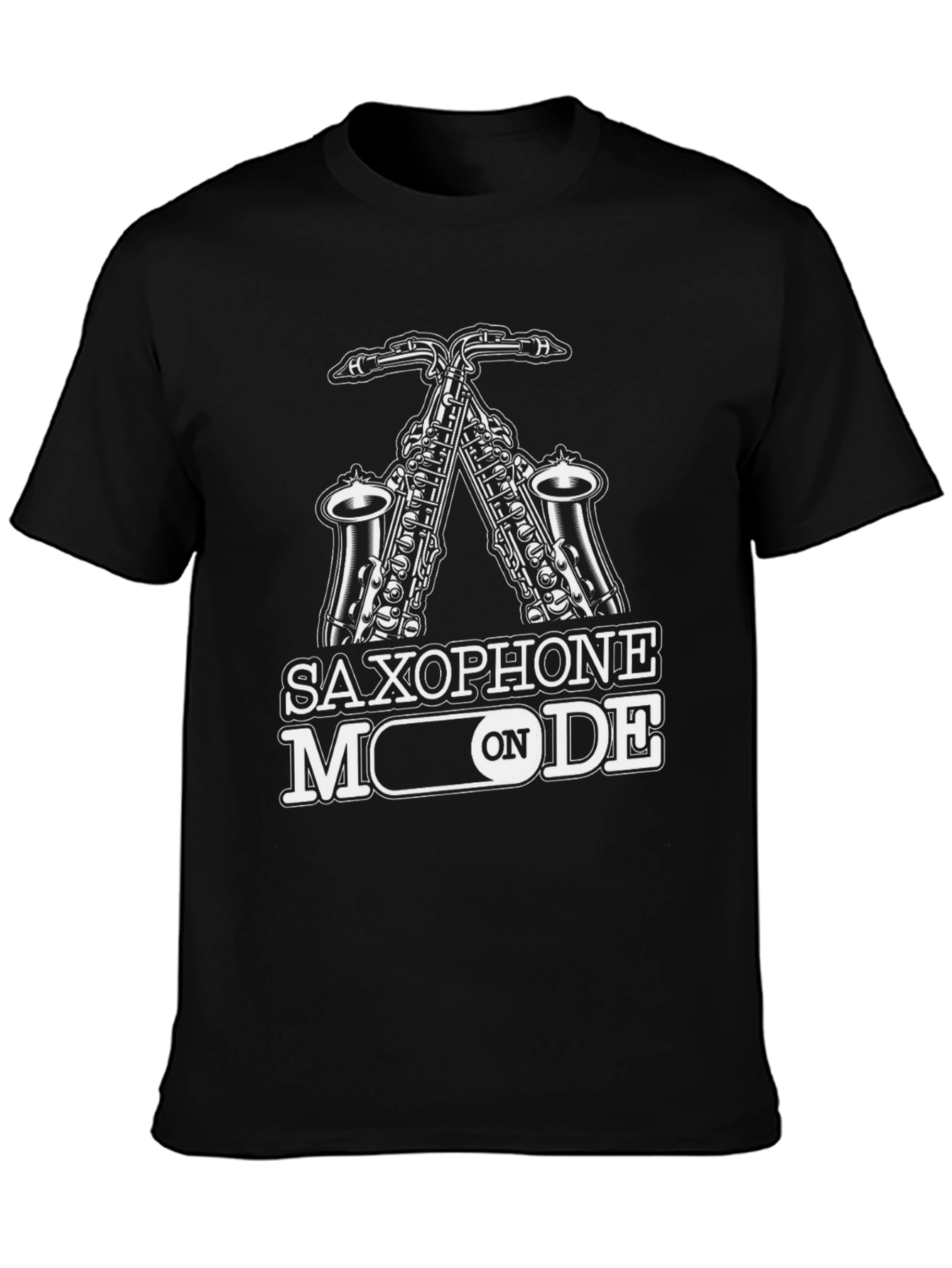 Saxophone Mode On T-Shirt - Black
