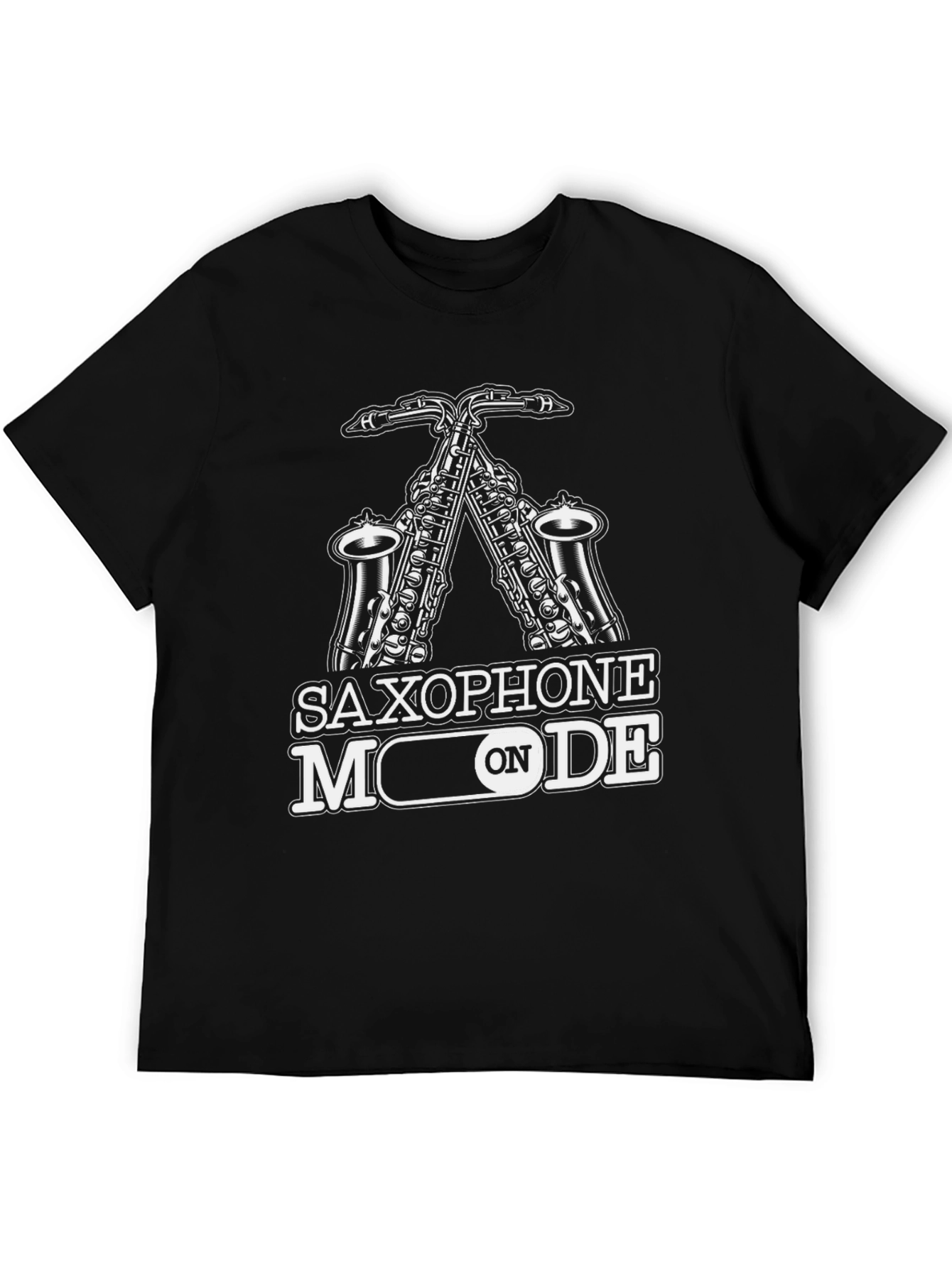 Saxophone Mode On T-Shirt - Black