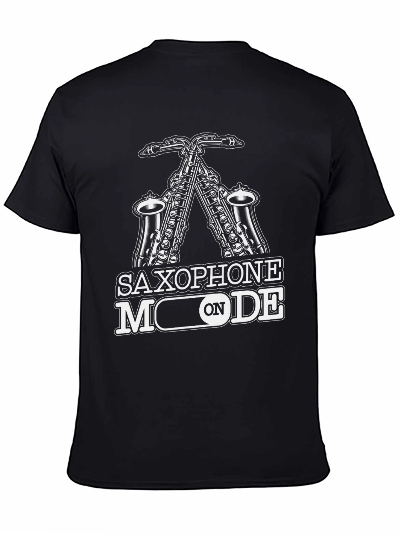 Saxophone Mode On T-Shirt - Black