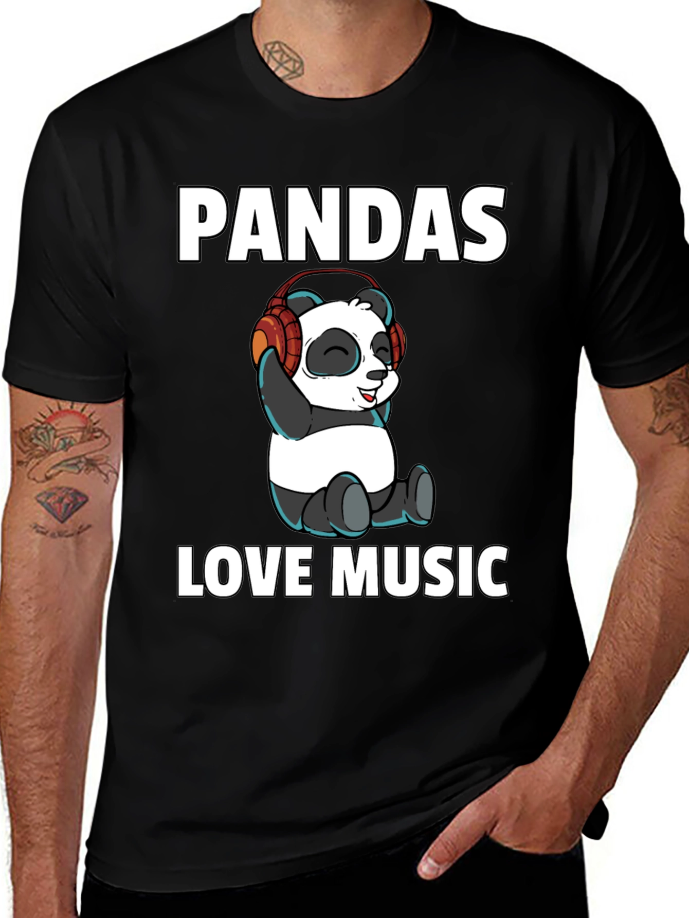 Pandas Love Music Graphic Tee