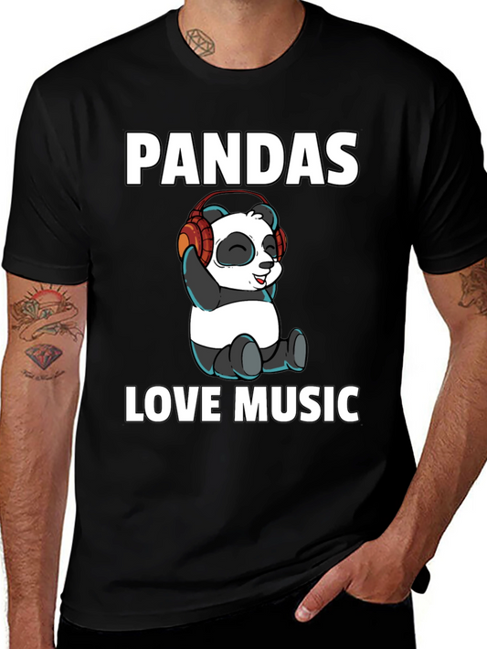 Pandas Love Music Graphic Tee